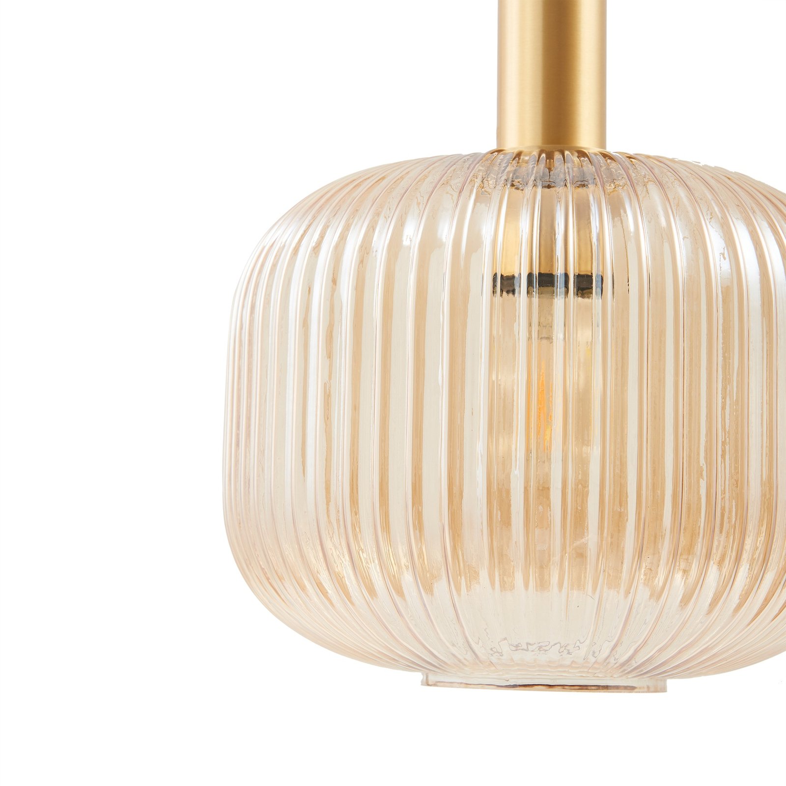 Lindby Doroteo pendant light, 1-bulb, amber, glass