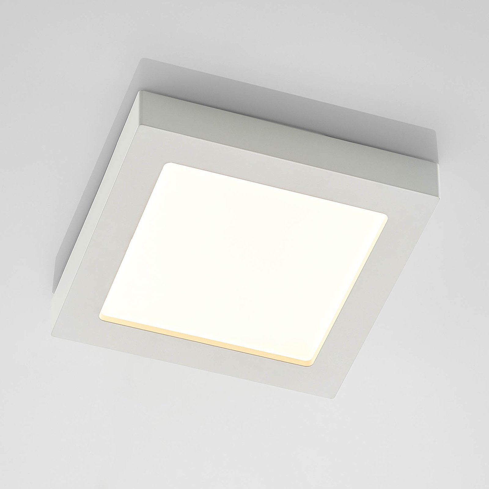 Candeeiro de teto LED Prios Alette, branco, 22,7 cm, 18W, regulável