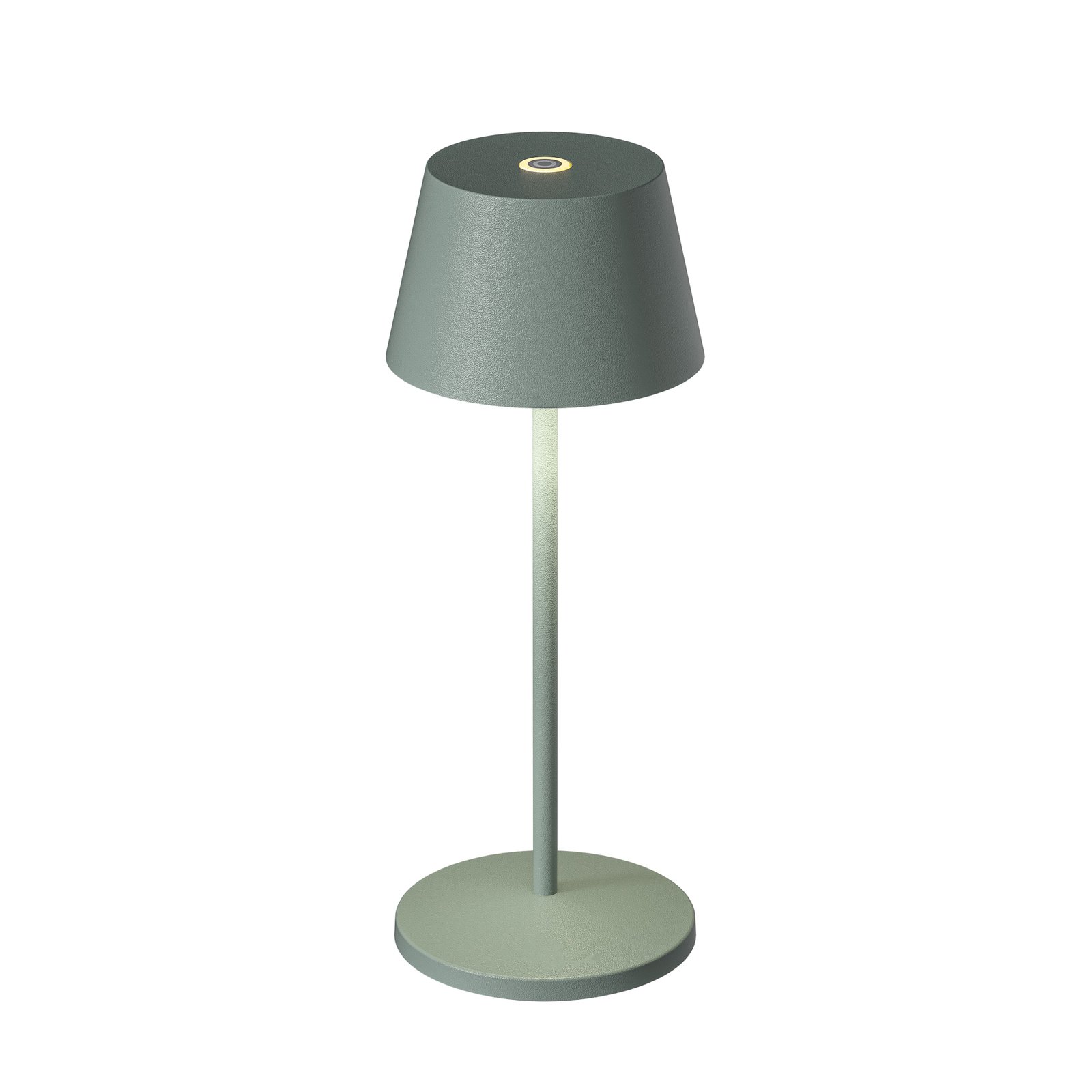 LOOM DESIGN Lámpara de mesa LED recargable Modi Micro, IP65 verde-gris