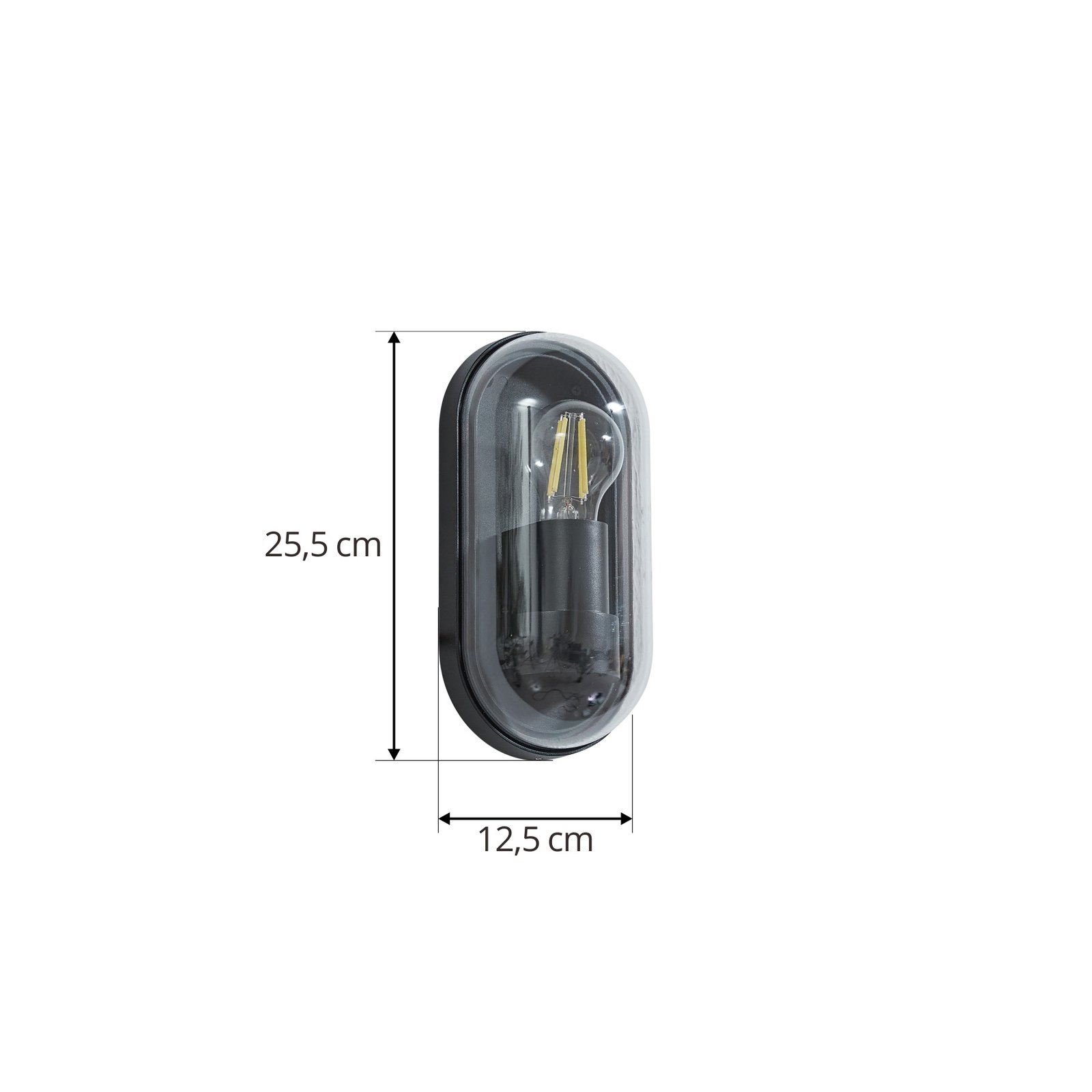 Serine Buiten Wandlamp H25,5 Zwart - Lucande