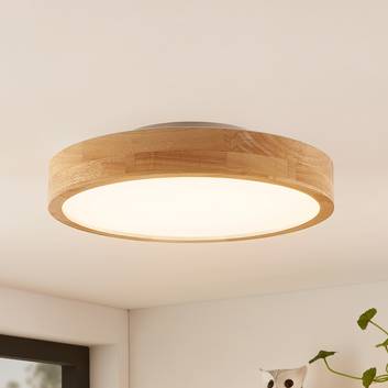 Lindby Milada LED ceiling light, oak wood