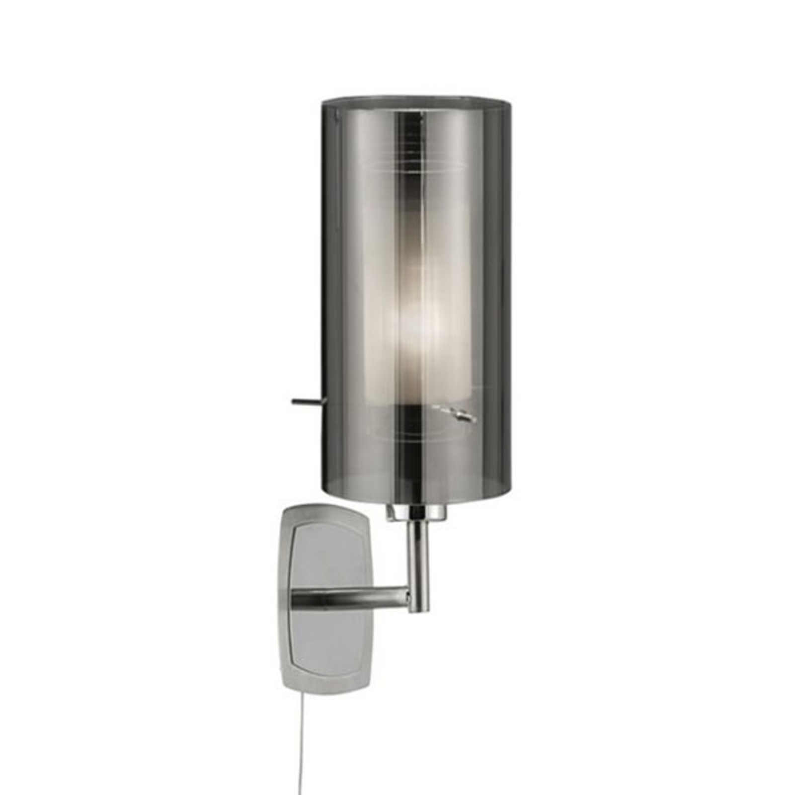 Wegversperring Toegepast voorbeeld Wandlamp Duo 2, rookglas/chroom met schakelaar | Lampen24.nl
