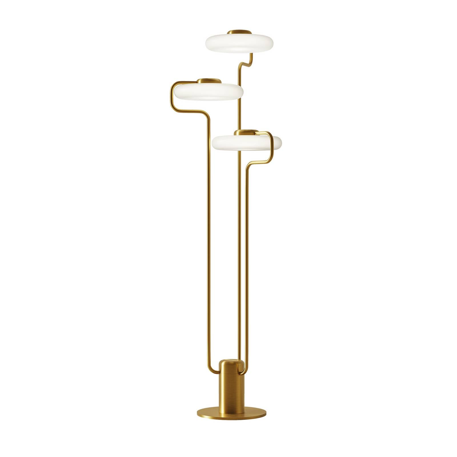 kdln LED-Stehleuchte TRATTO, messing, Höhe 150 cm, 3-flammig