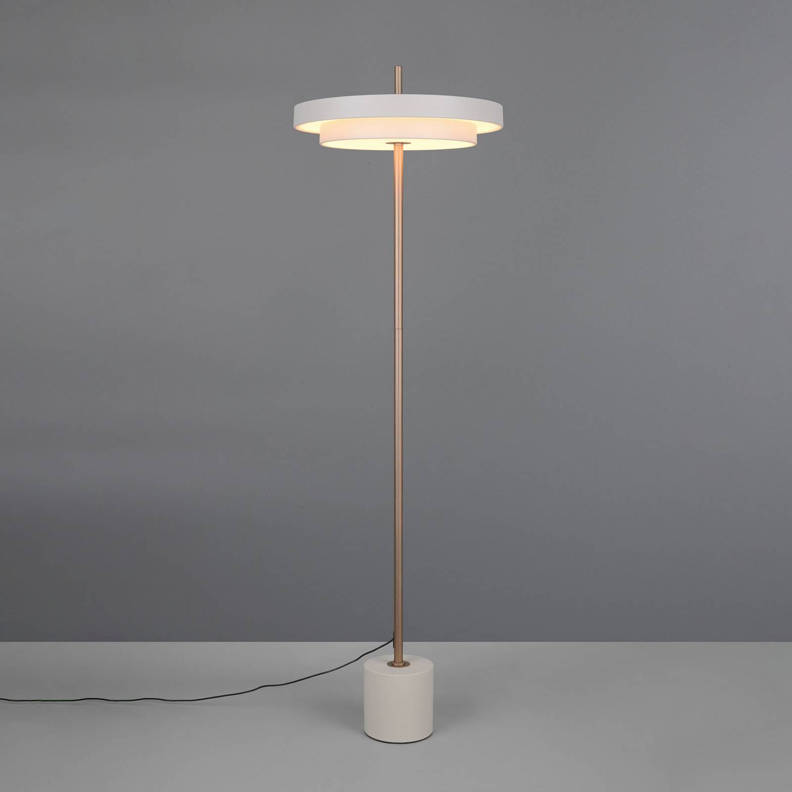 LED-Stehlampe Keaton, hellgrau, Höhe 138 cm, Metall, CCT günstig online kaufen