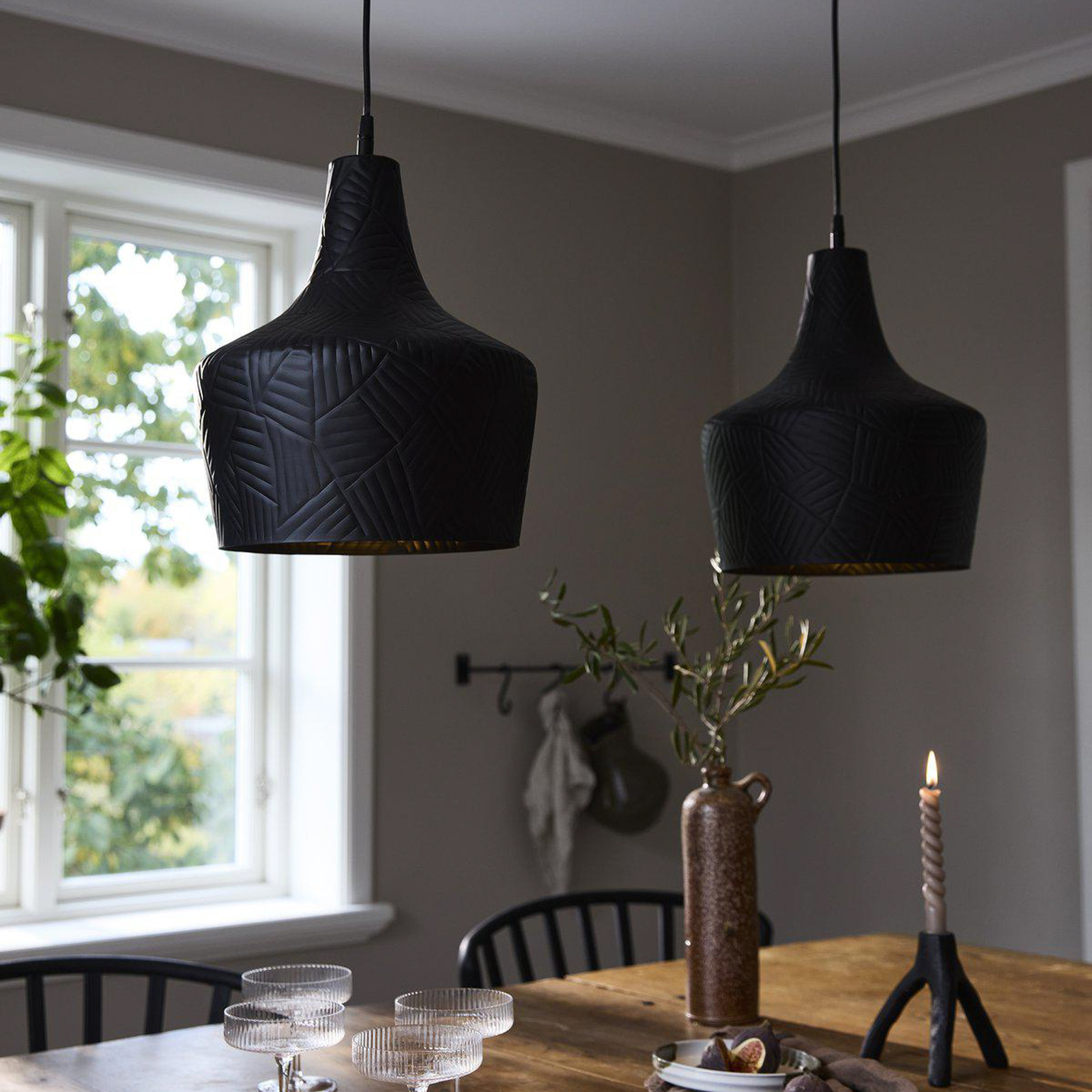 PR Home Ribble hanglamp mat zwart Ø 25cm