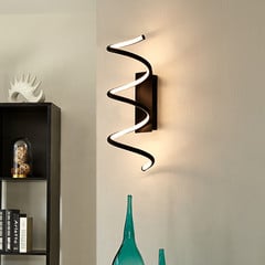 Kinkiet LED Lindby Agostara, spiralny, czarny