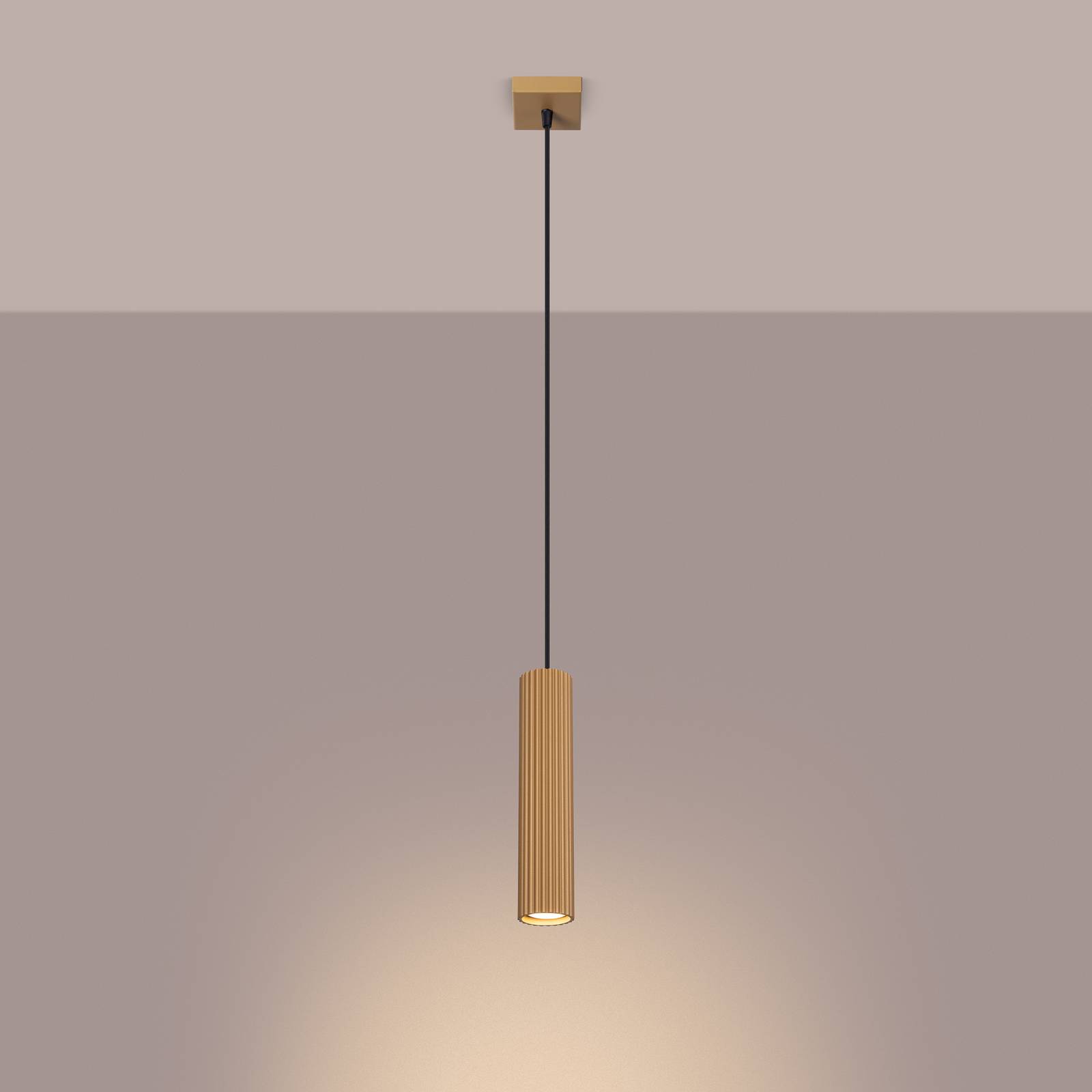Lampa wisząca Carbon, kolor złoty, Ø 6 cm, aluminium