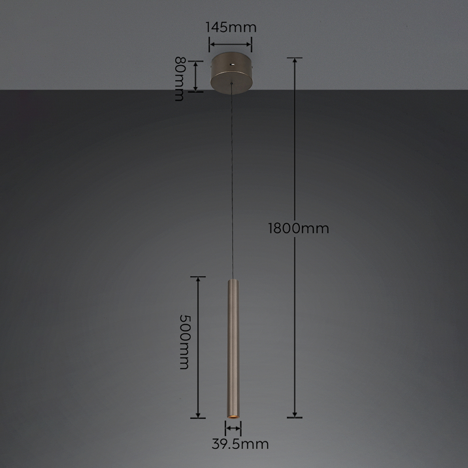 LED piekaramā lampa „Arimato“, Ø 4 cm, platīna krāsā, metāls, CCT LED piekaramā lampa „Arimato“, Ø 4 cm, platīna krāsā, metāls, CCT