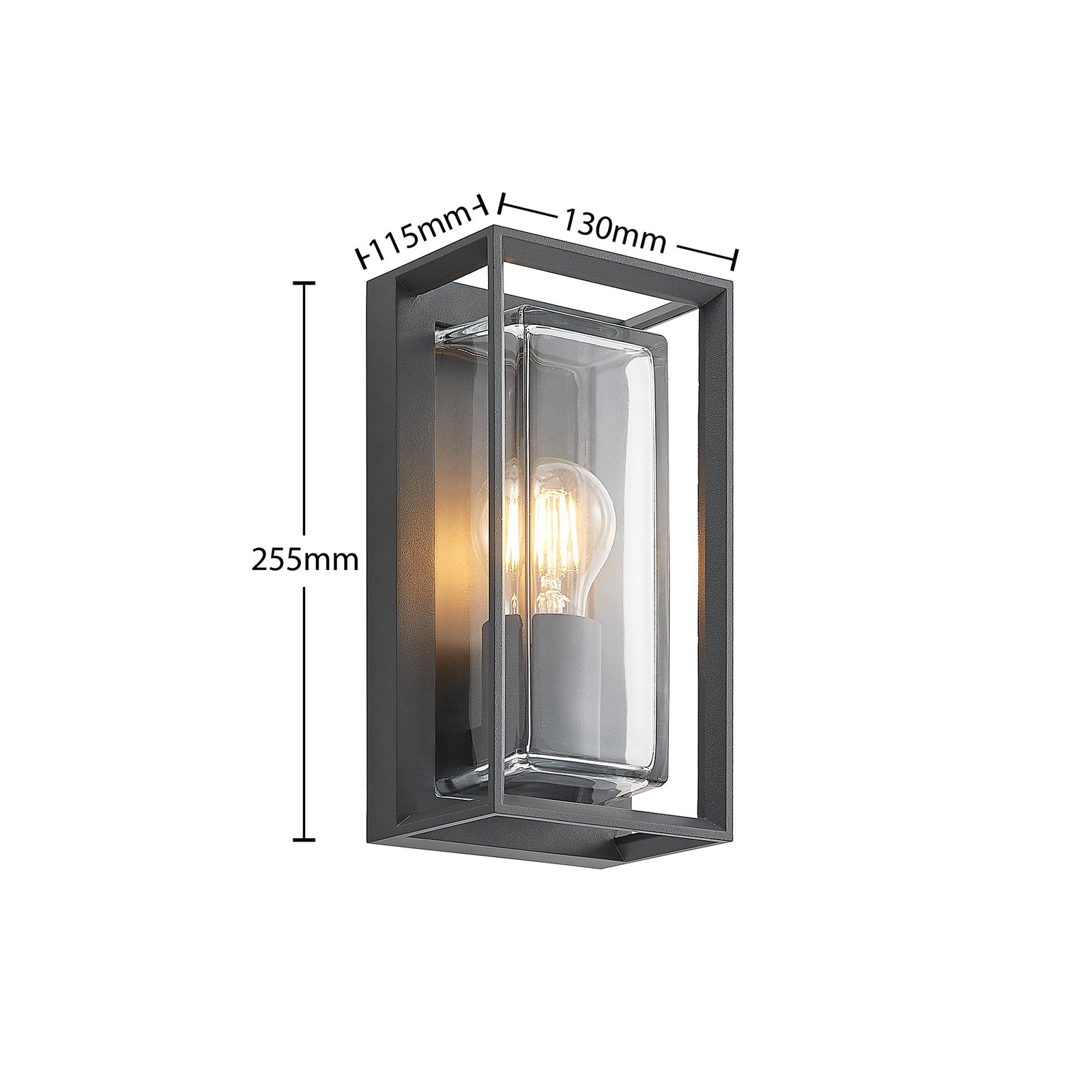 Arcchio Außenwandleuchte Ismera, 25 cm, anthrazit, Sensor