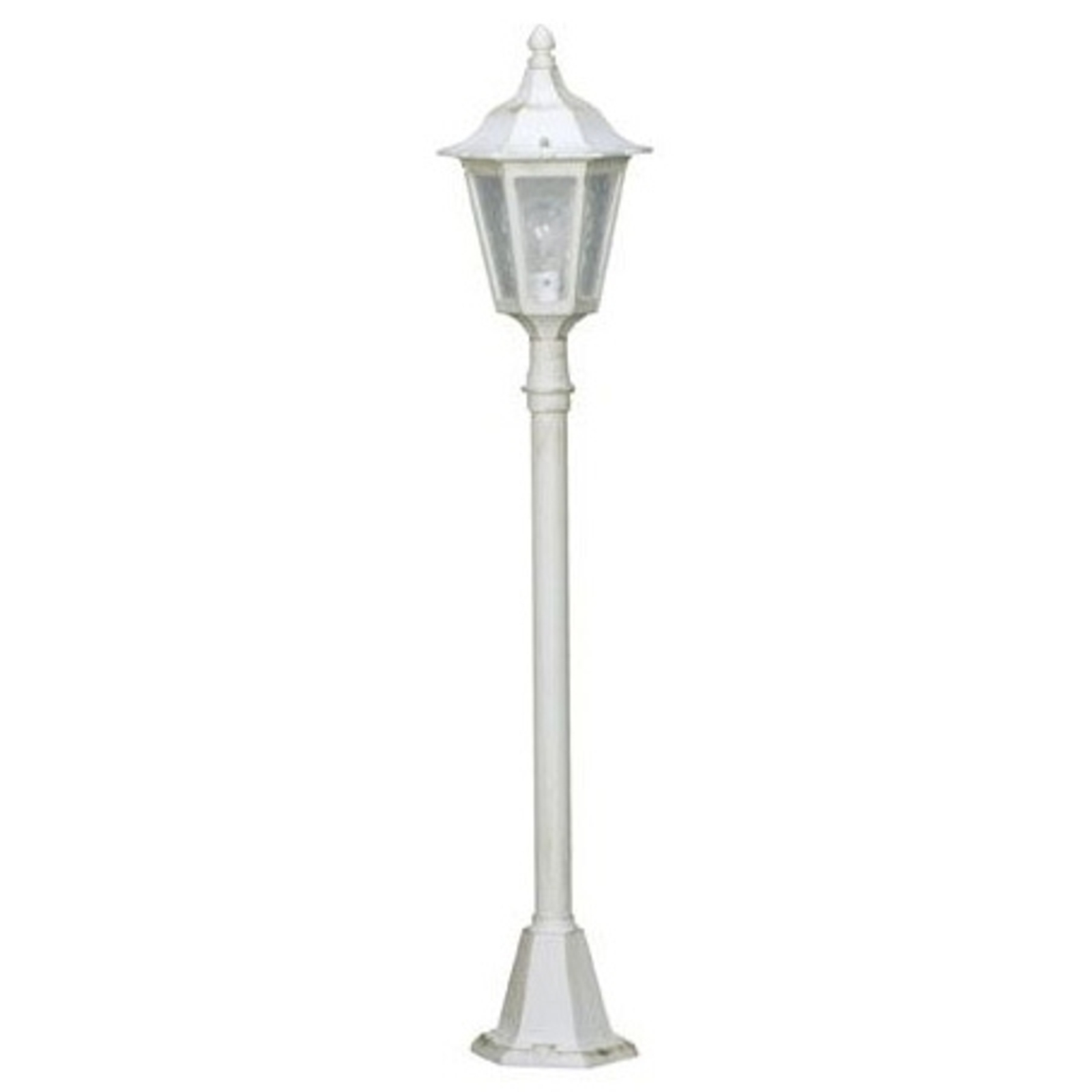 Albert Leuchten Path light 4142, white, die-cast aluminium, cathedral glass, E27, 75 W, energy efficiency: A++, H: 115 cm