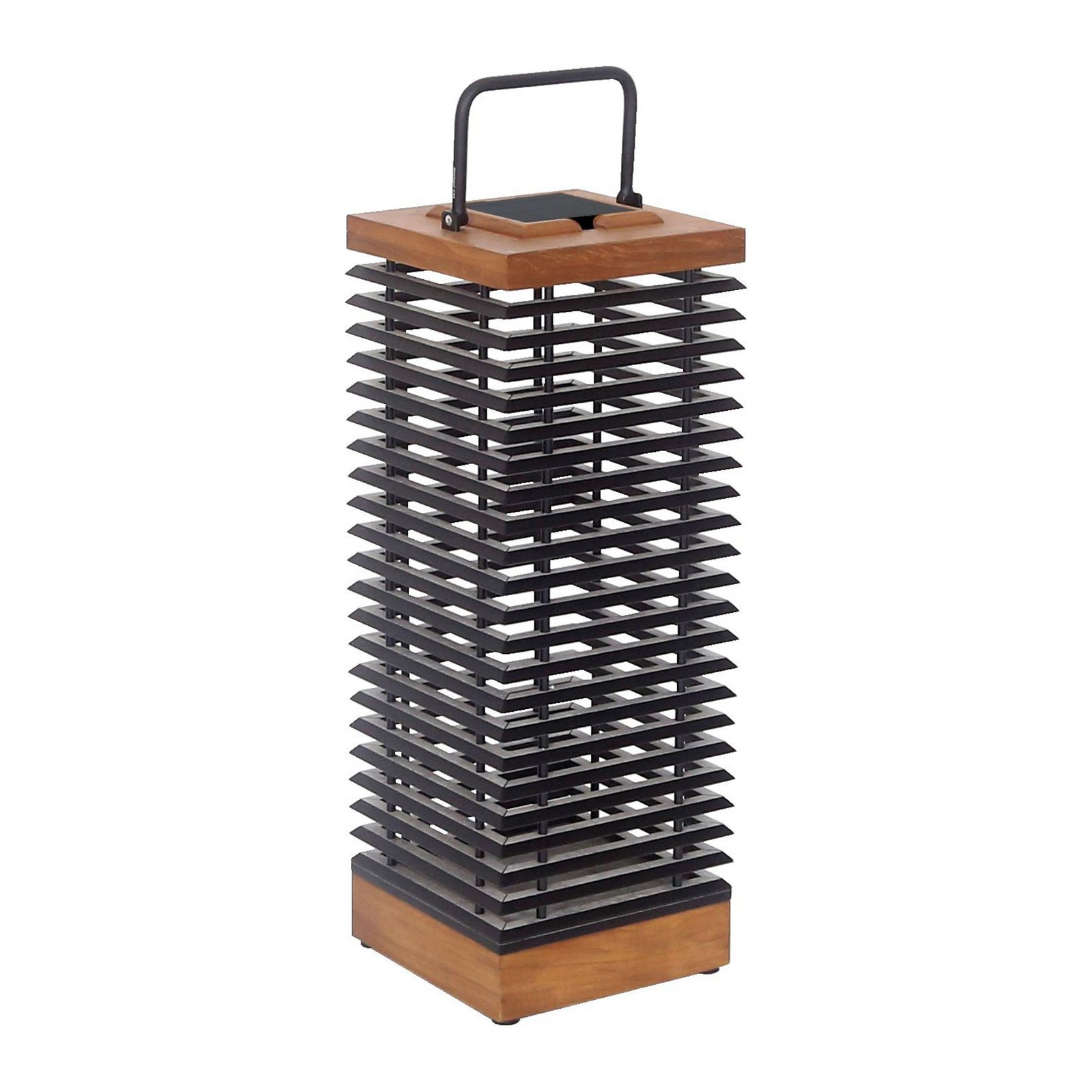 Les Jardins LED ηλιακό φανάρι Tekura, teak/γκρι, 66 cm