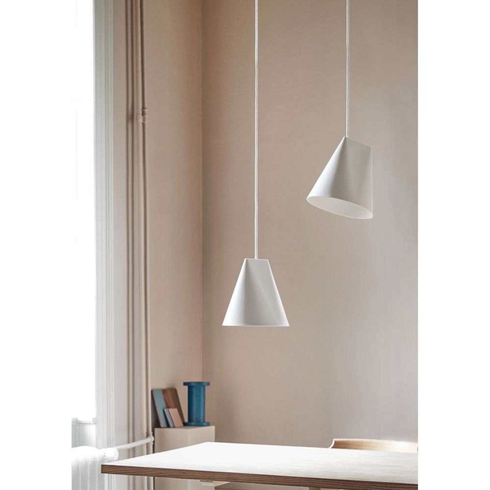 Ceramic Wide Pendant White - Moebe