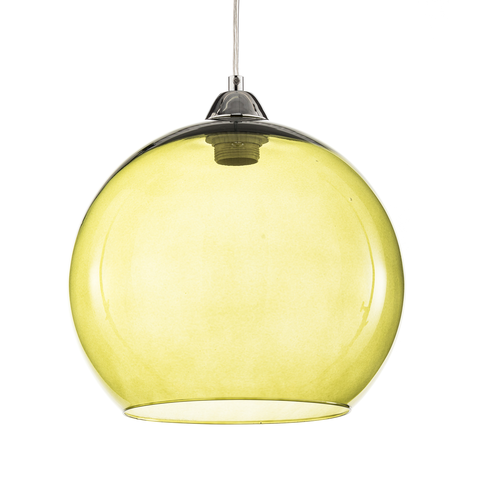 Colour hanging light, green glass lampshade