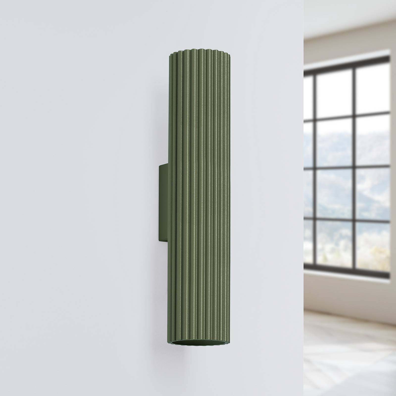 Wandleuchte ALORA, Höhe 30 cm, olivgrün, Metall, 2 x GU10 günstig online kaufen