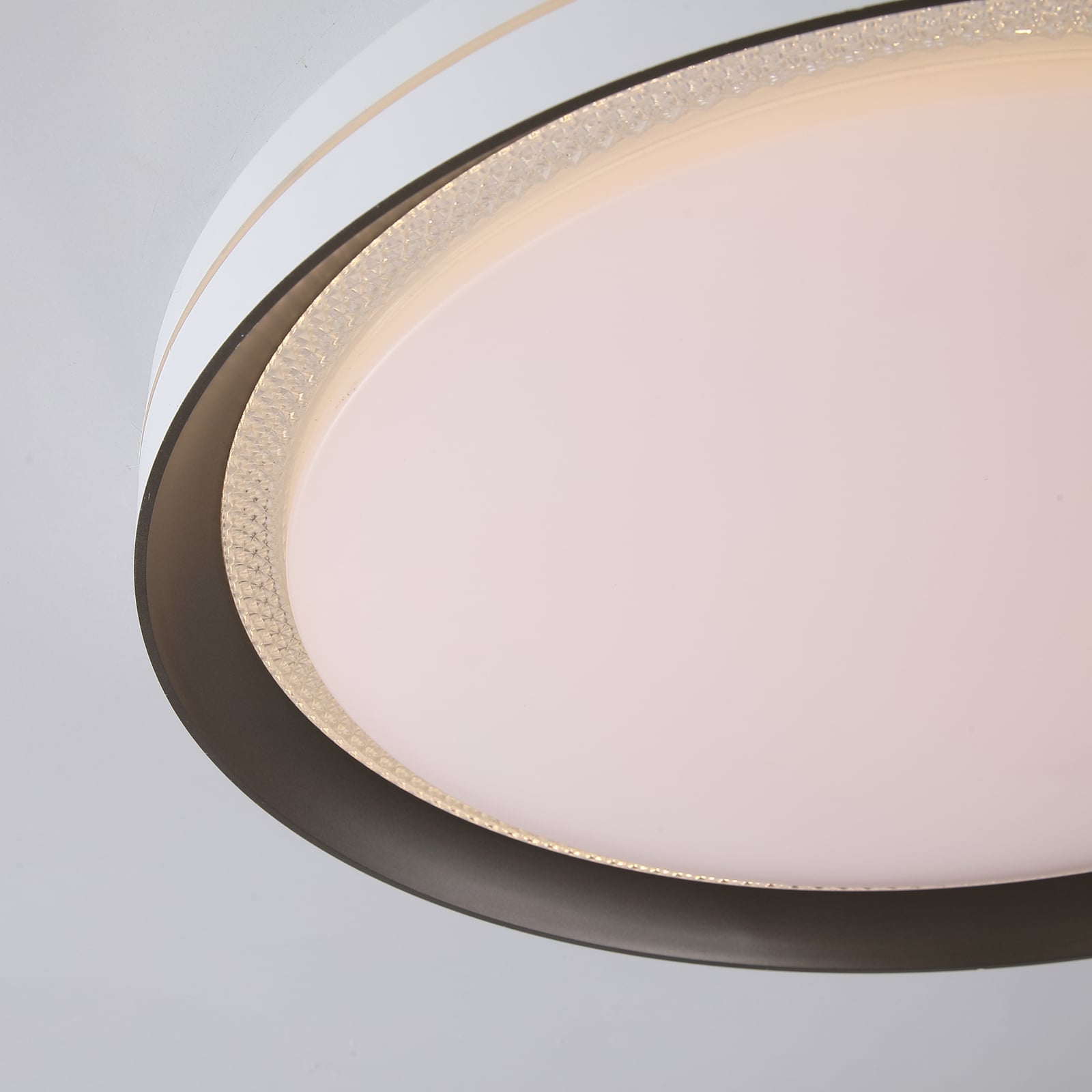 LED stropna svjetiljka, bijela/s rebrastim letvicama, Ø 39 cm, željezo/akril