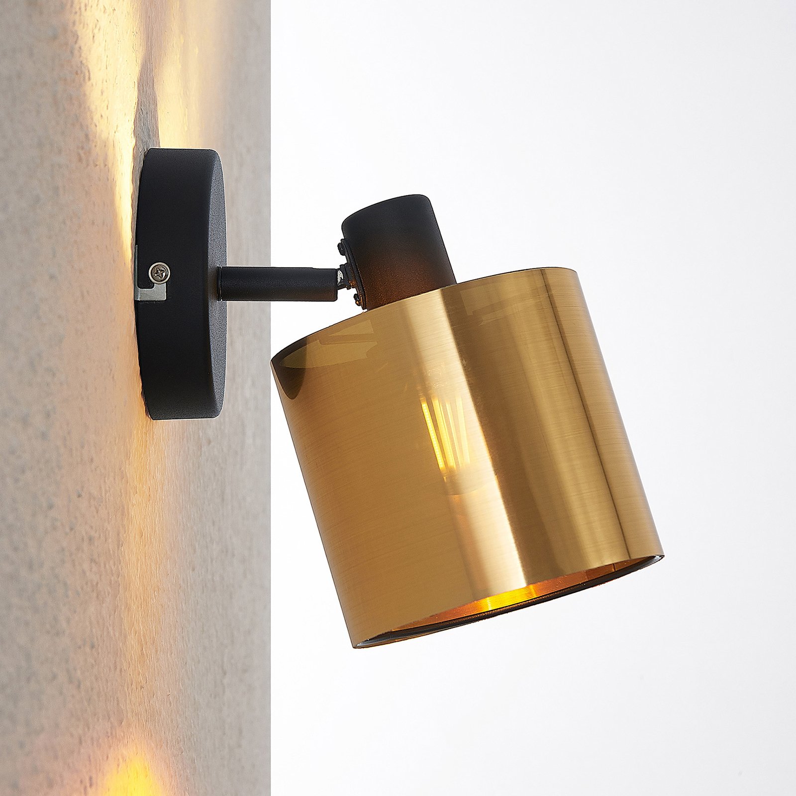 Lindby Joudy fali lámpa, henger, világos bronz