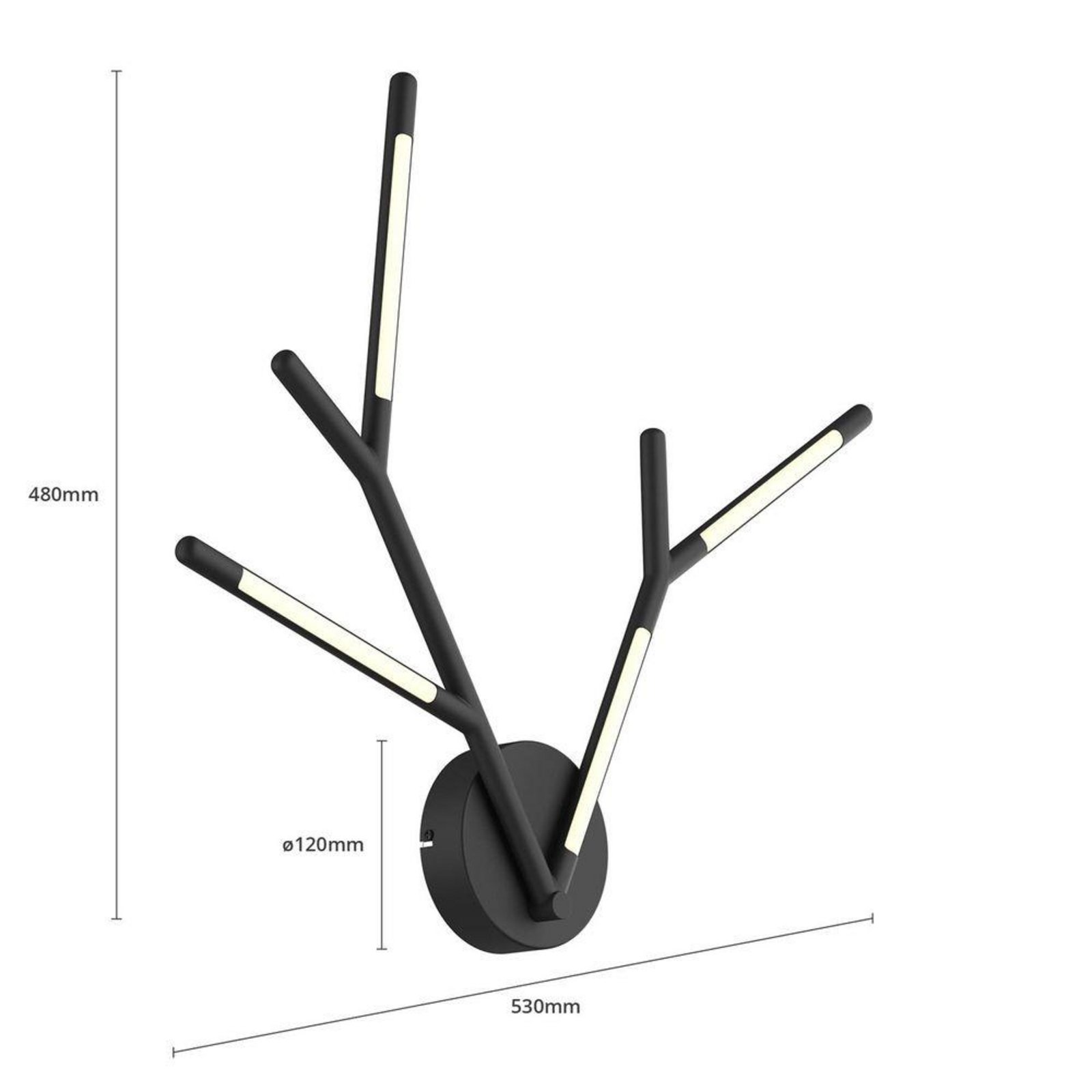 Cuerno LED Aplică de Perete Black - Lucande