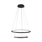LED-Pendellampe Axis, Ø 60/40 cm, schwarz, Metall, CCT, RGB