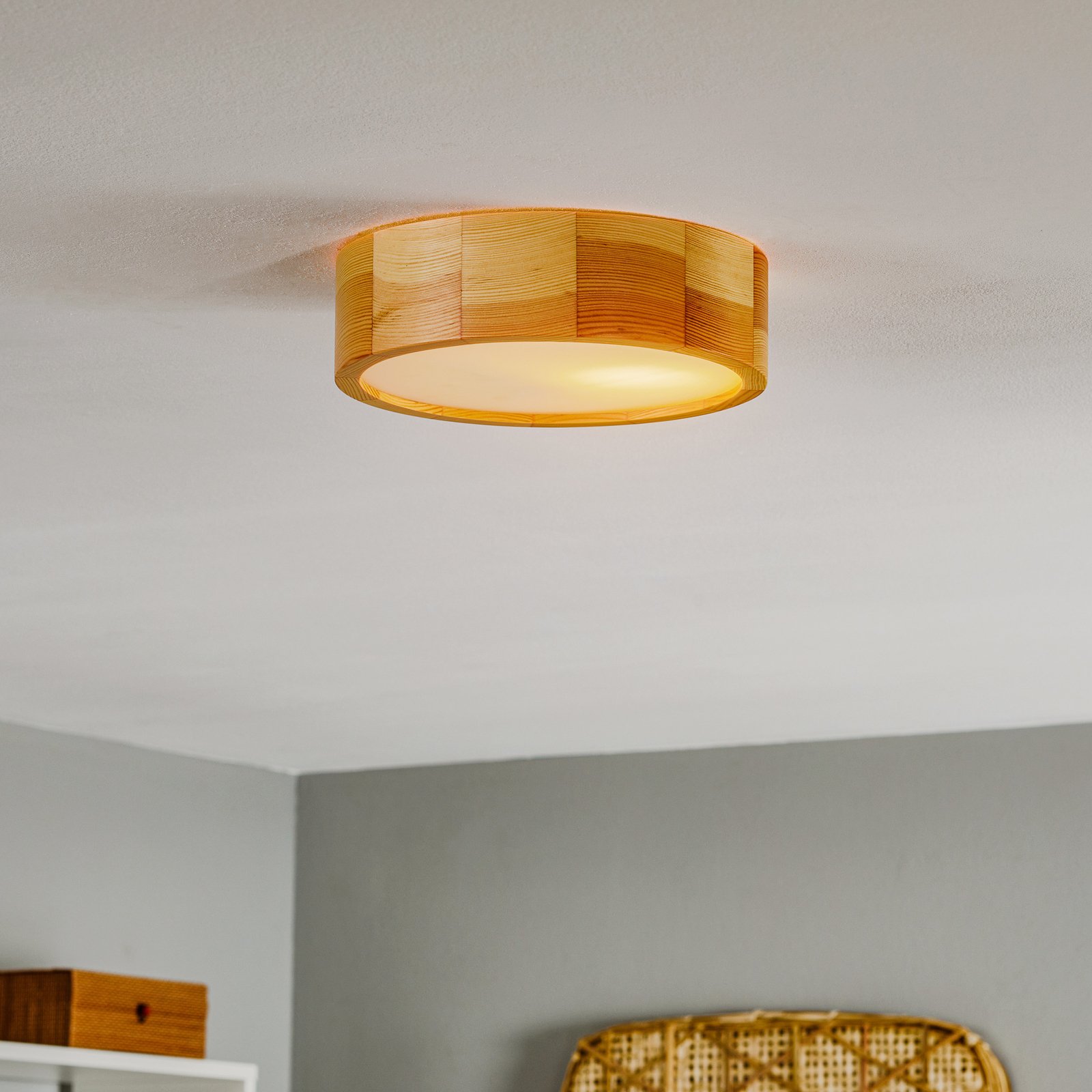 Envostar Kerio ceiling lamp Ø 27 cm natural pine