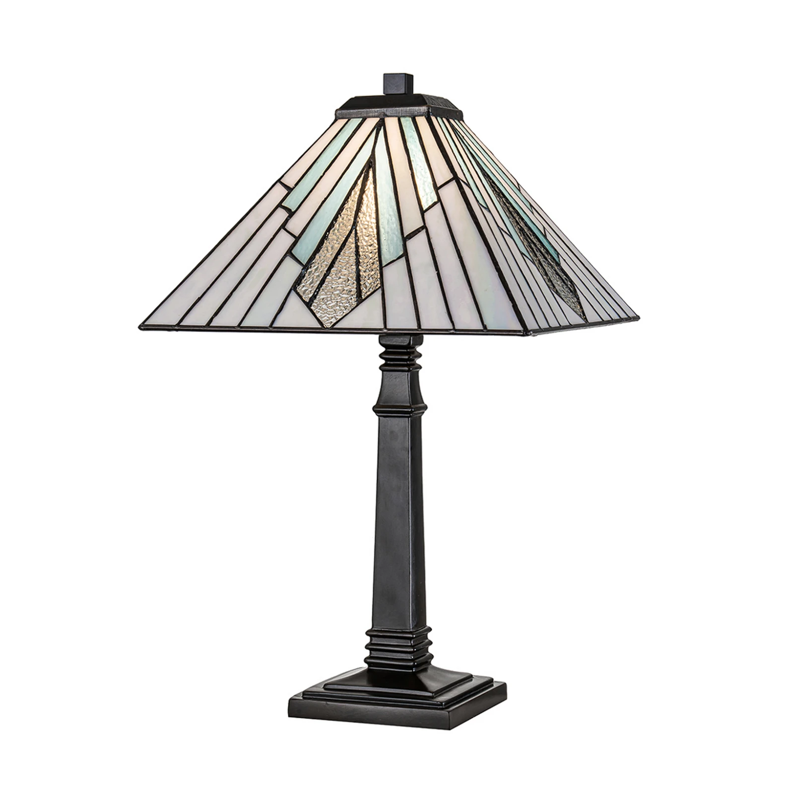 Alderley tafellamp, 30 cm x 30 cm, Tiffany stijl, brons