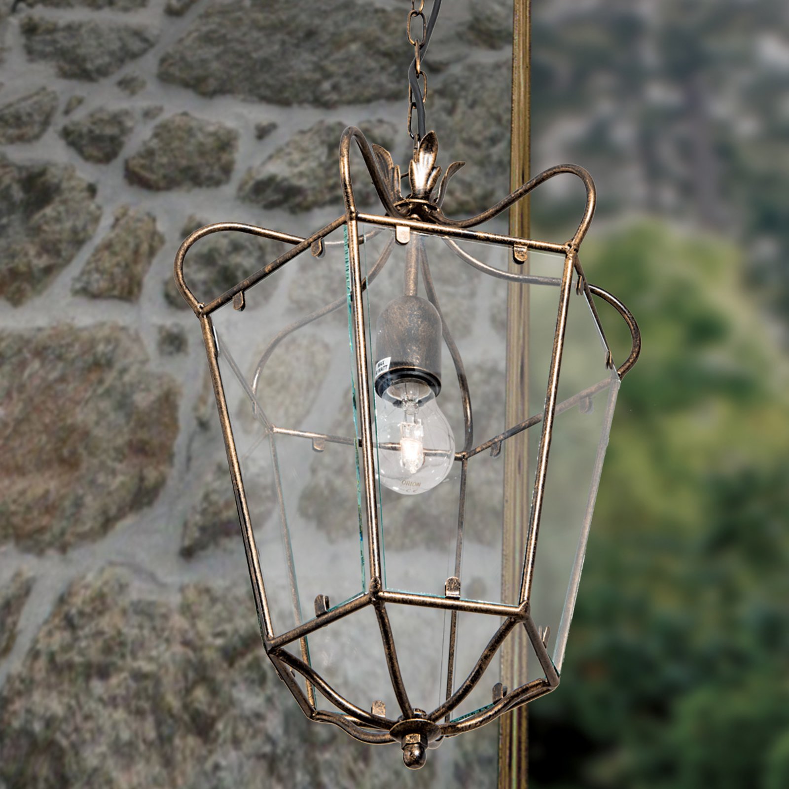 Manto viseća svjetiljka u izgledu lampiona, 1 žarulja.