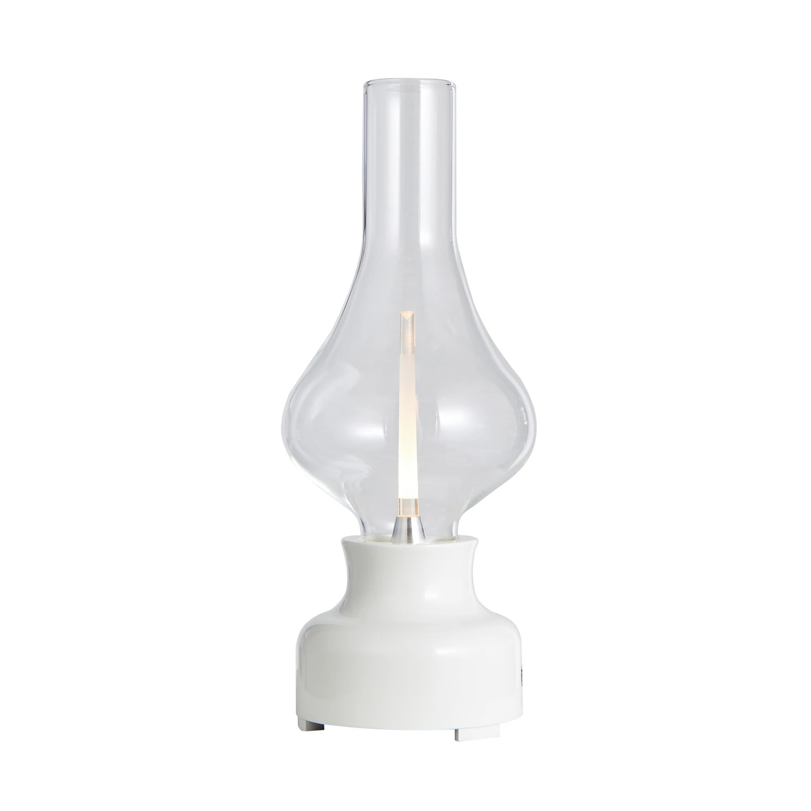 Lindby LED baterijska stolna lampa Maxentius, krem, staklo, dimmer