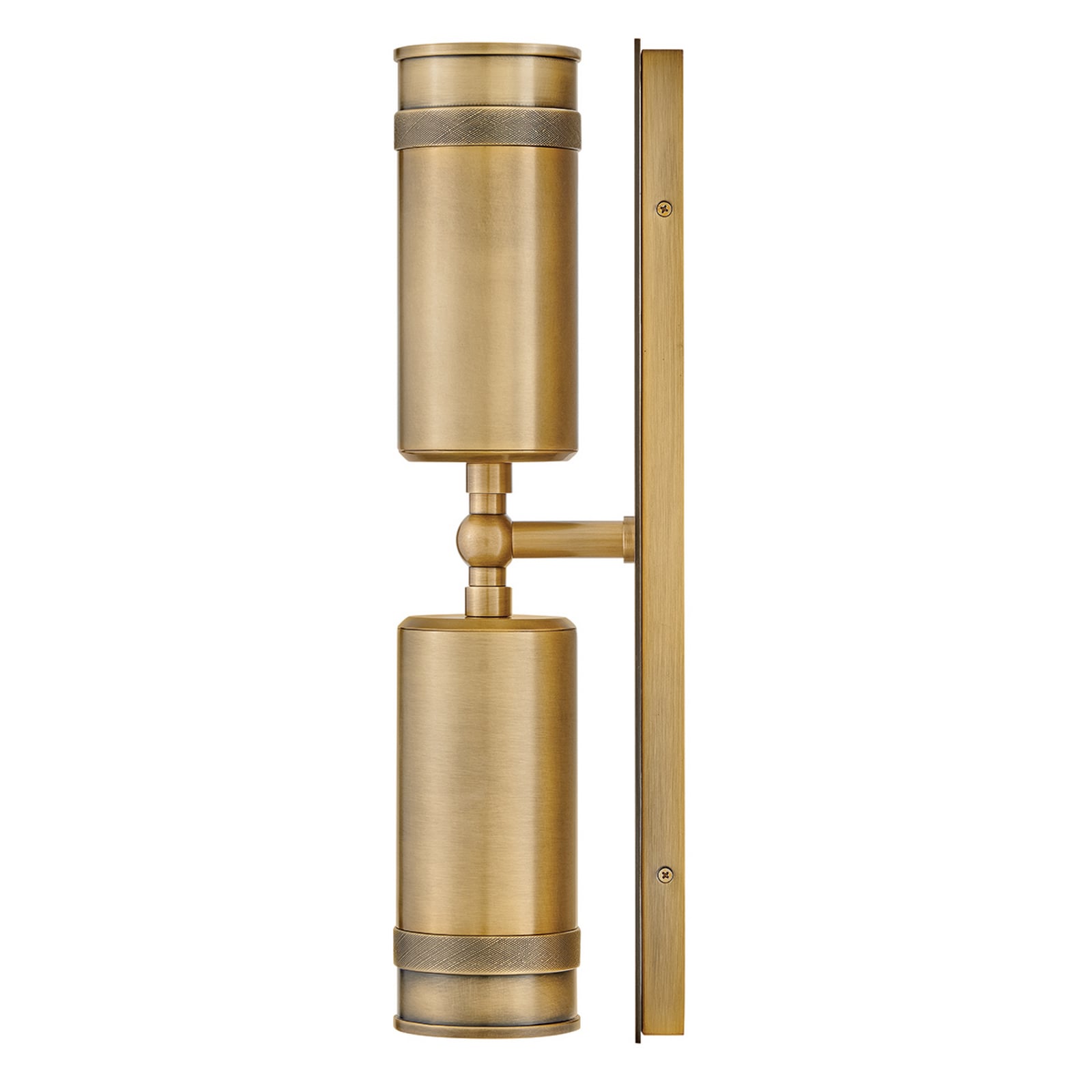 Candeeiro de parede exterior Pratt, latão envelhecido, 48 cm, 2 lâmpadas, IP44 Candeeiro de parede exterior Pratt, latão envelhecido, 48 cm, 2 lâmpadas, IP44