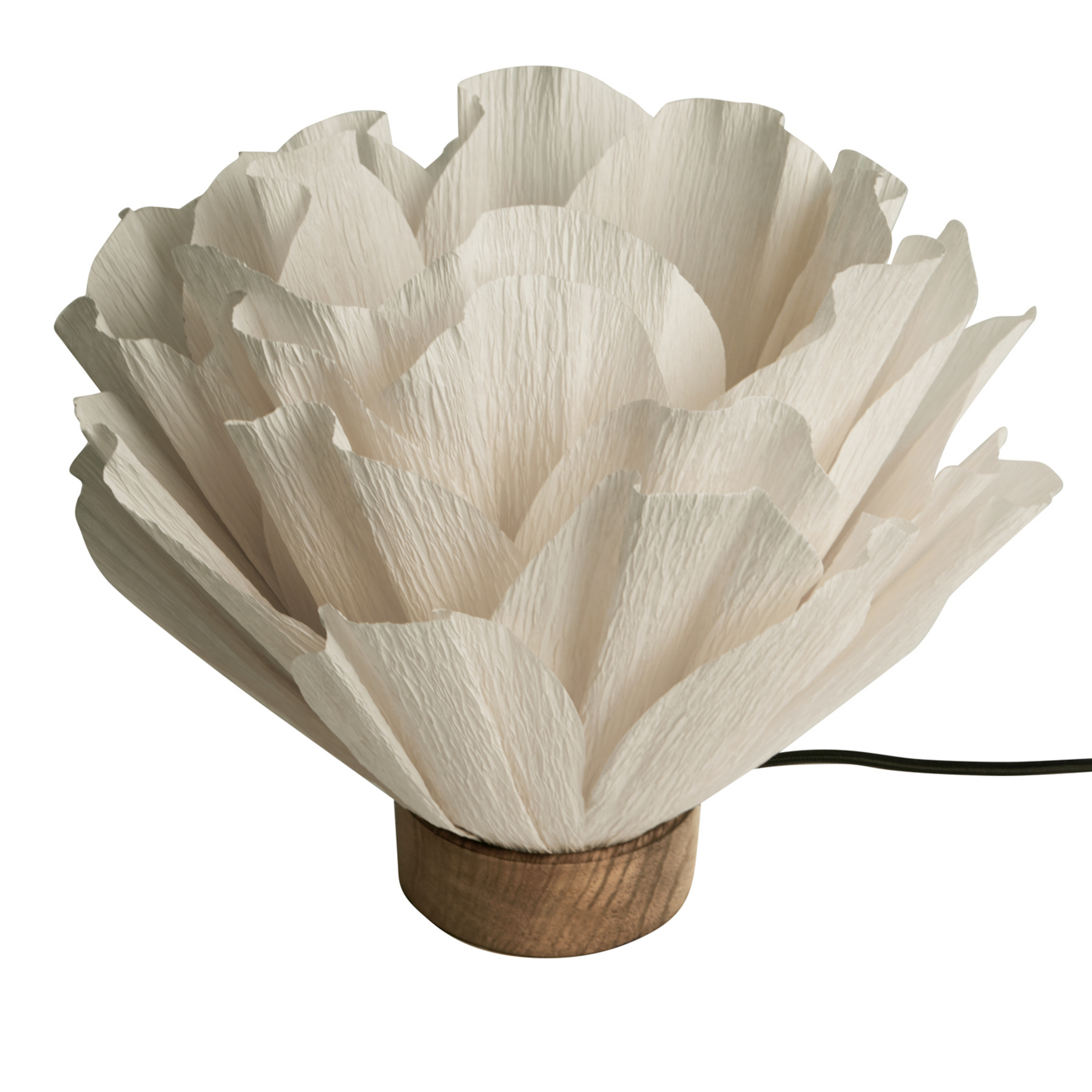 Lampe à poser Lisa, papier, blanche, Ø 28 cm - Watt & Veke