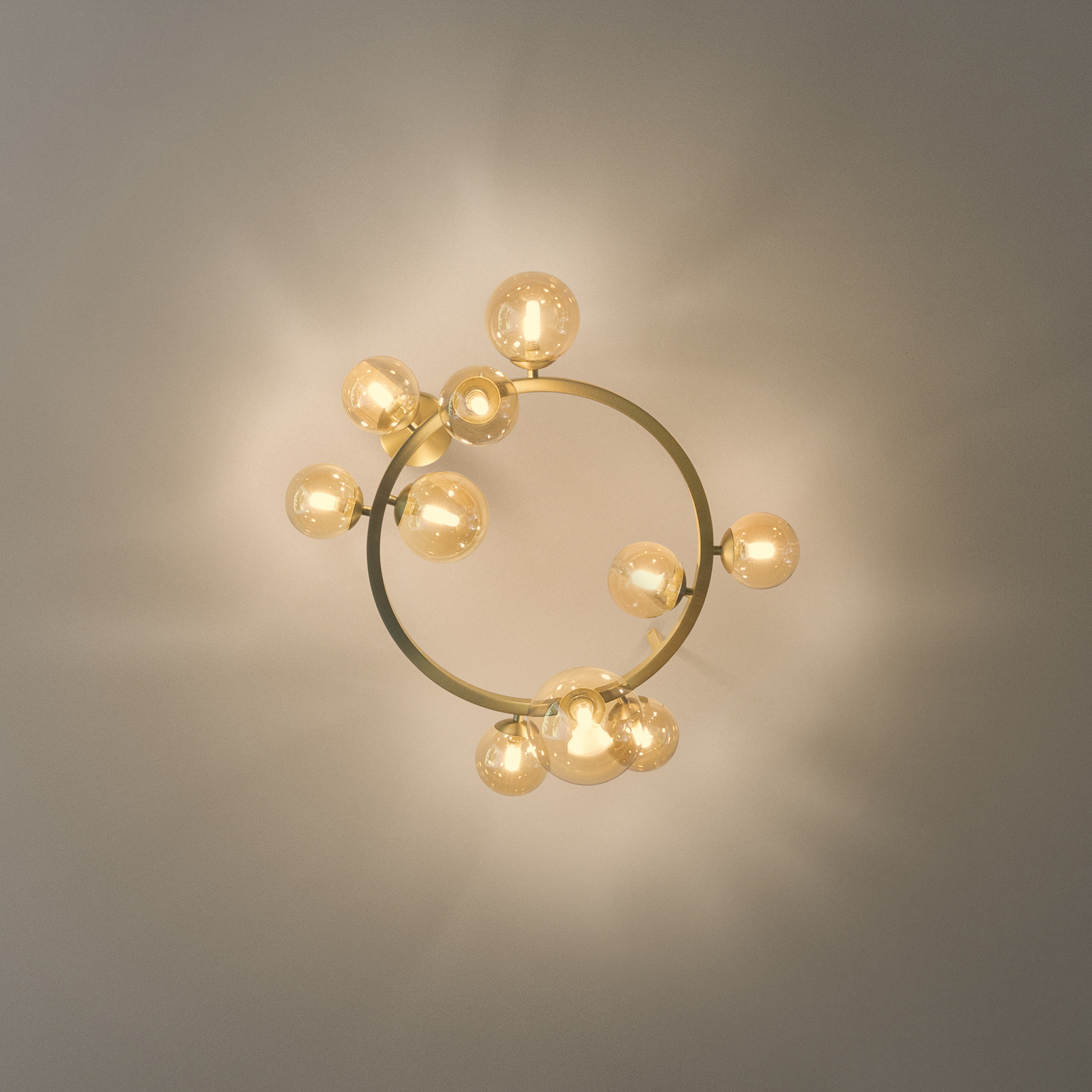 IDEAL LUX Φωτιστικό οροφής Perlage ορείχαλκος/κεχριμπάρι Μήκος 70 εκ. 10