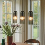 Hängeleuchte Miella, dreiflammig, Glas gerippt