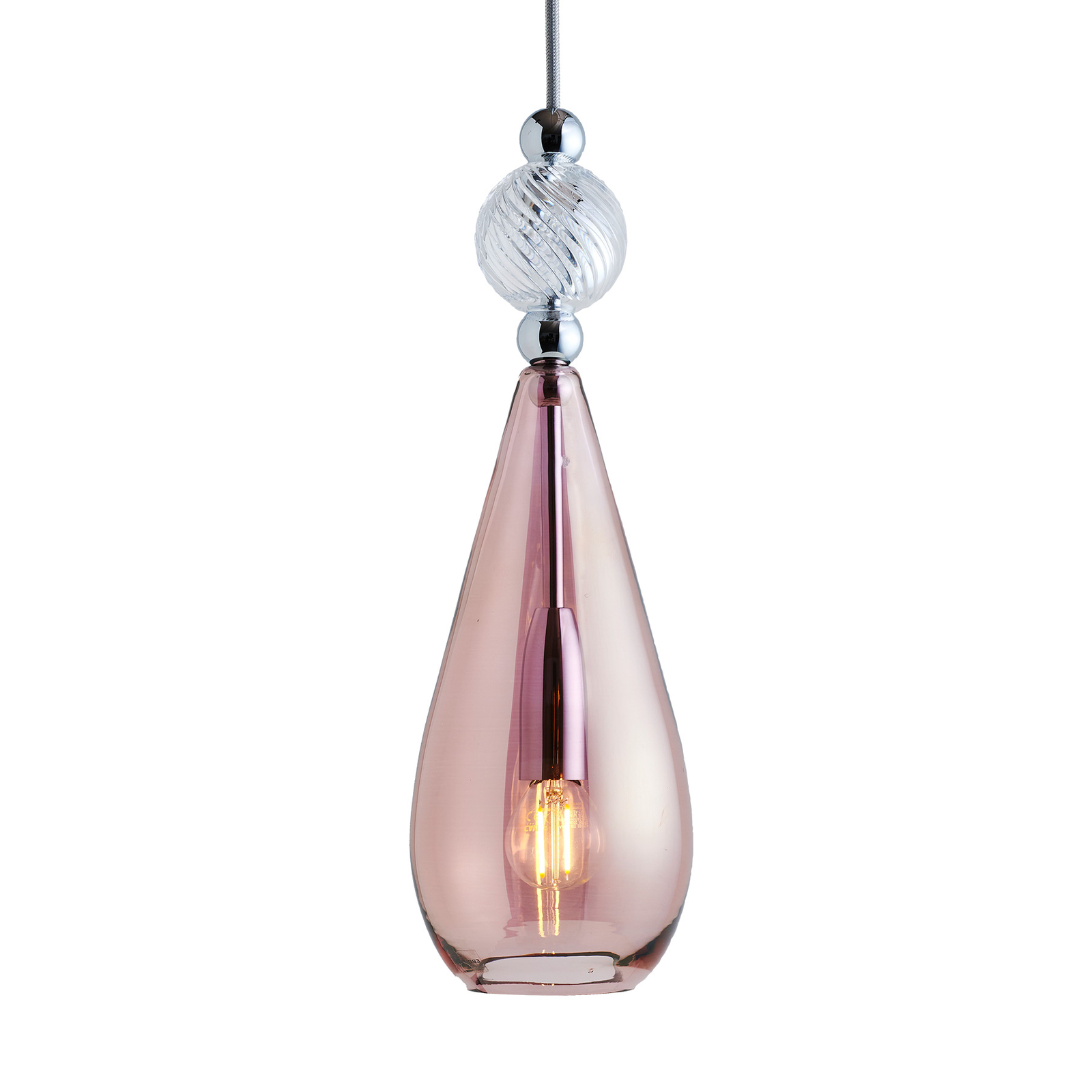 EBB & FLOW Smykke silber, ball swirl, drop crystal