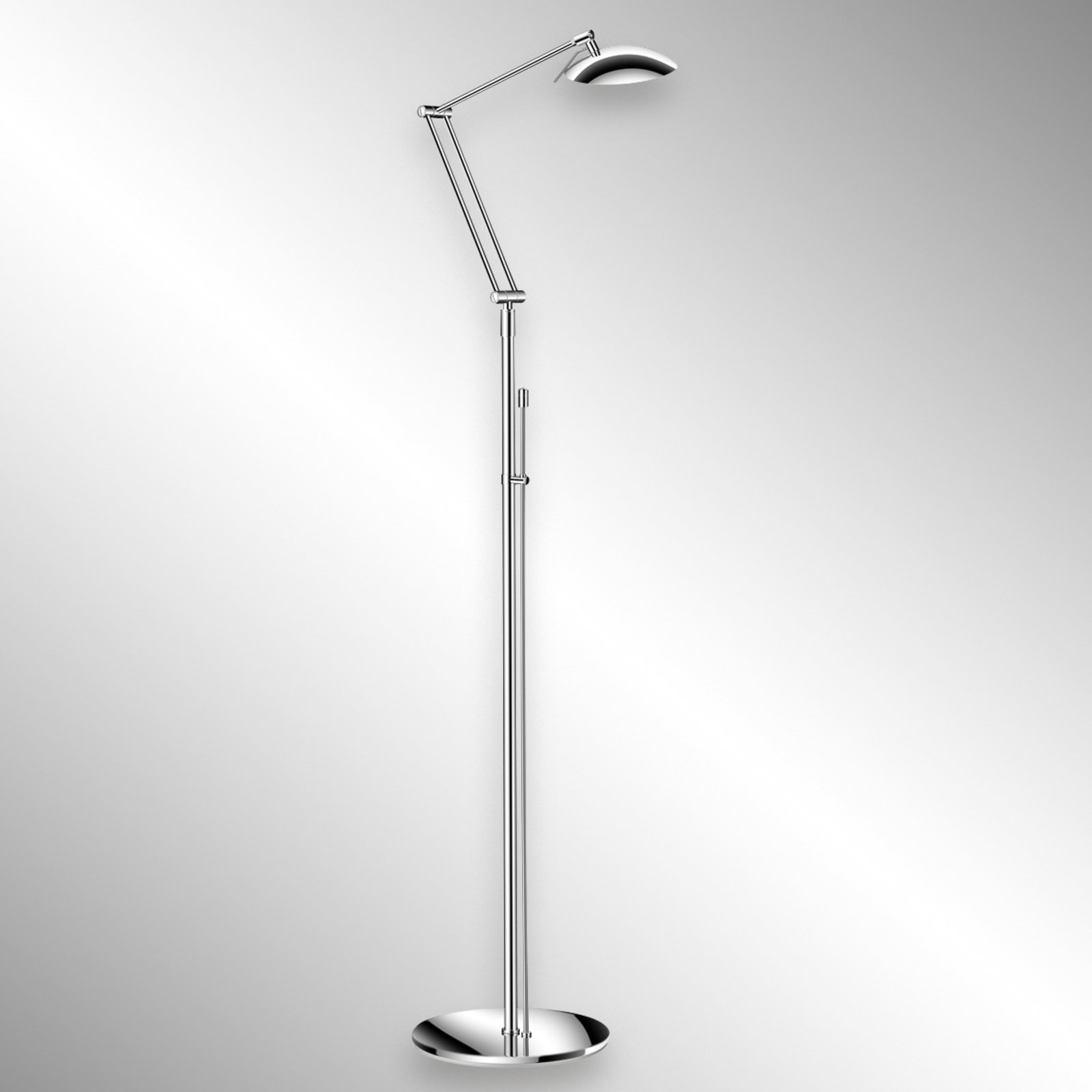 Knapstein Attractive LED floor lamp CURL chrome, for Living / Dining Room, brass, 4 W, energy efficiency: A+, H: 126 cm