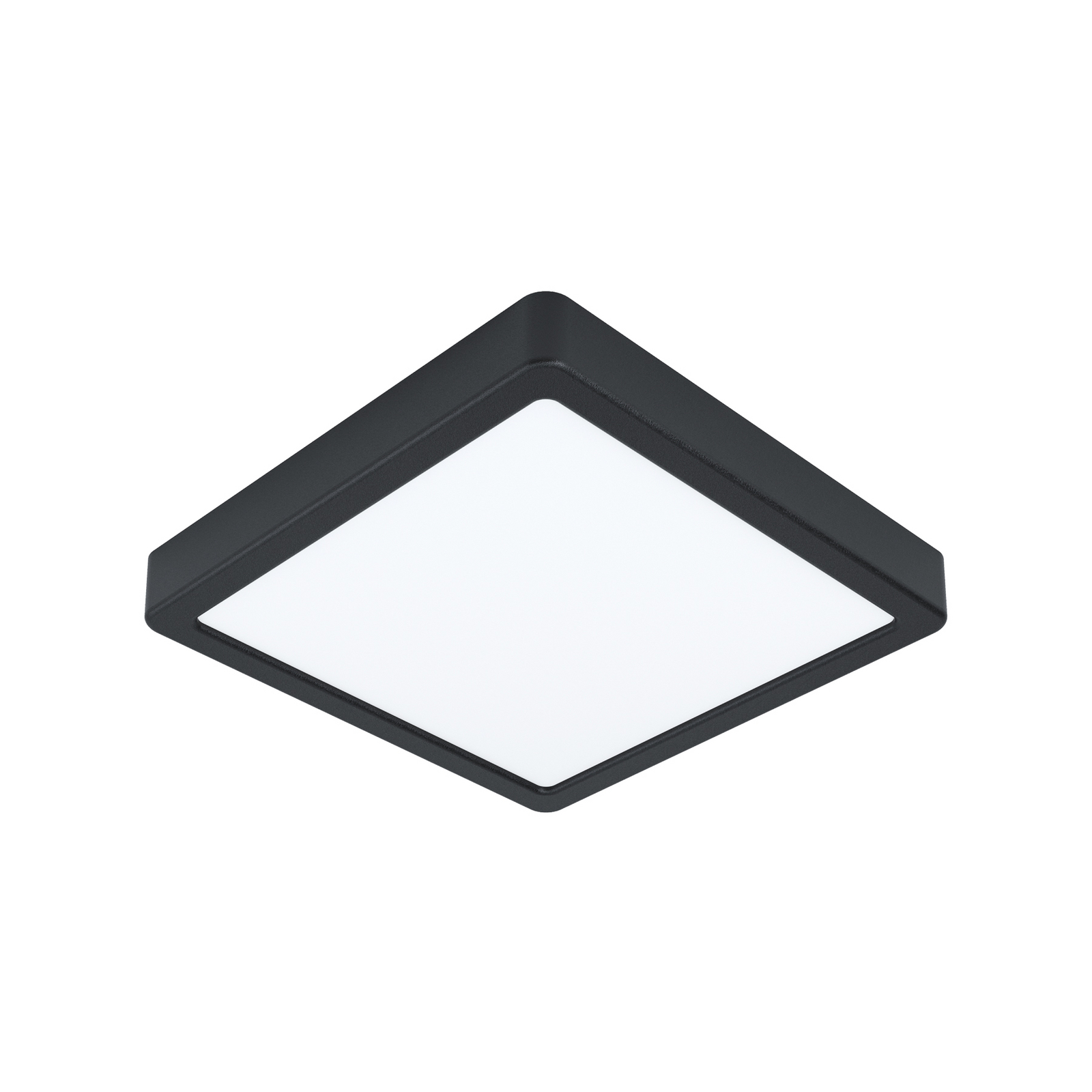 Plafoniera LED Fueva 5, IP20 nero 21x21cm