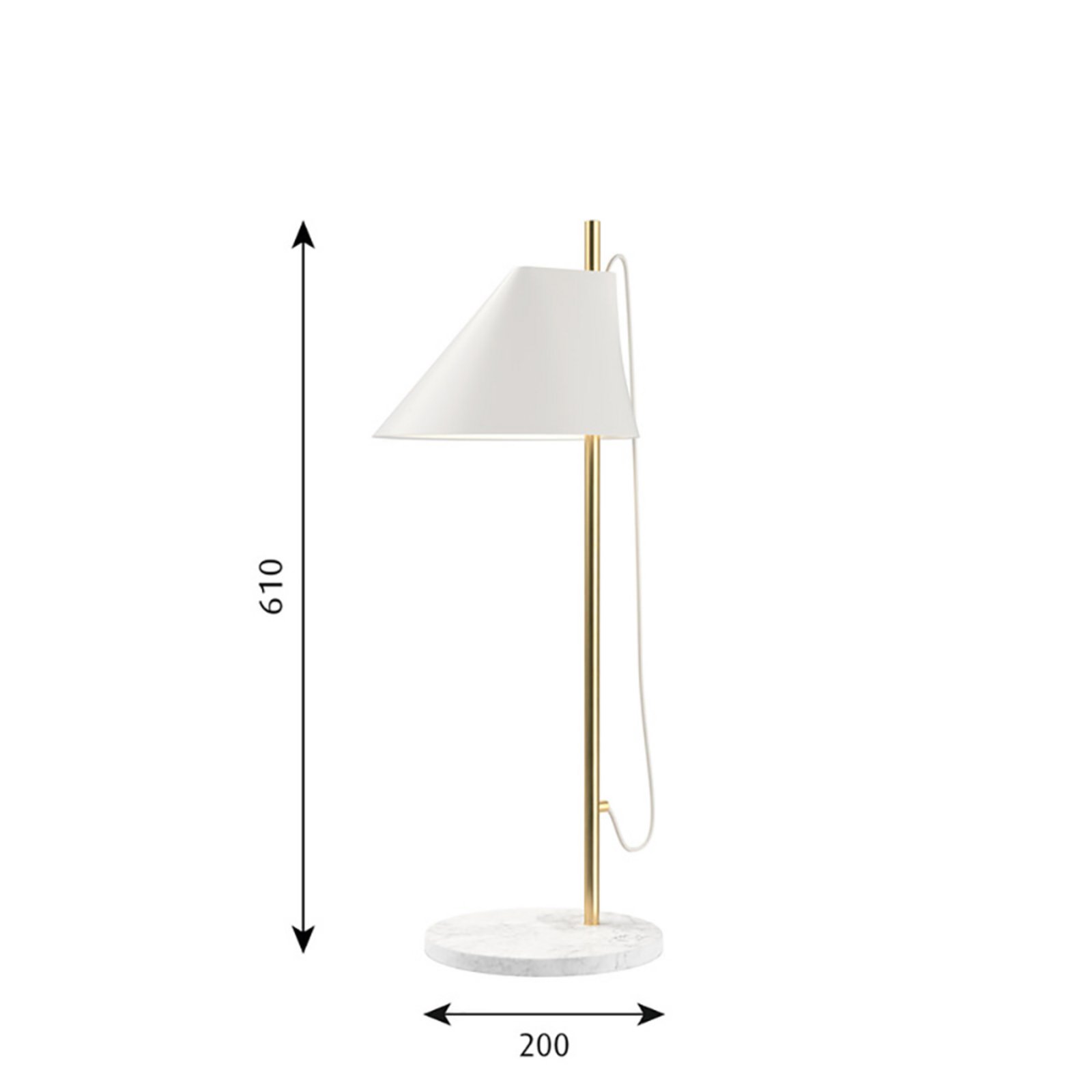 Yuh Table Lamp White/Brass - Louis Poulsen