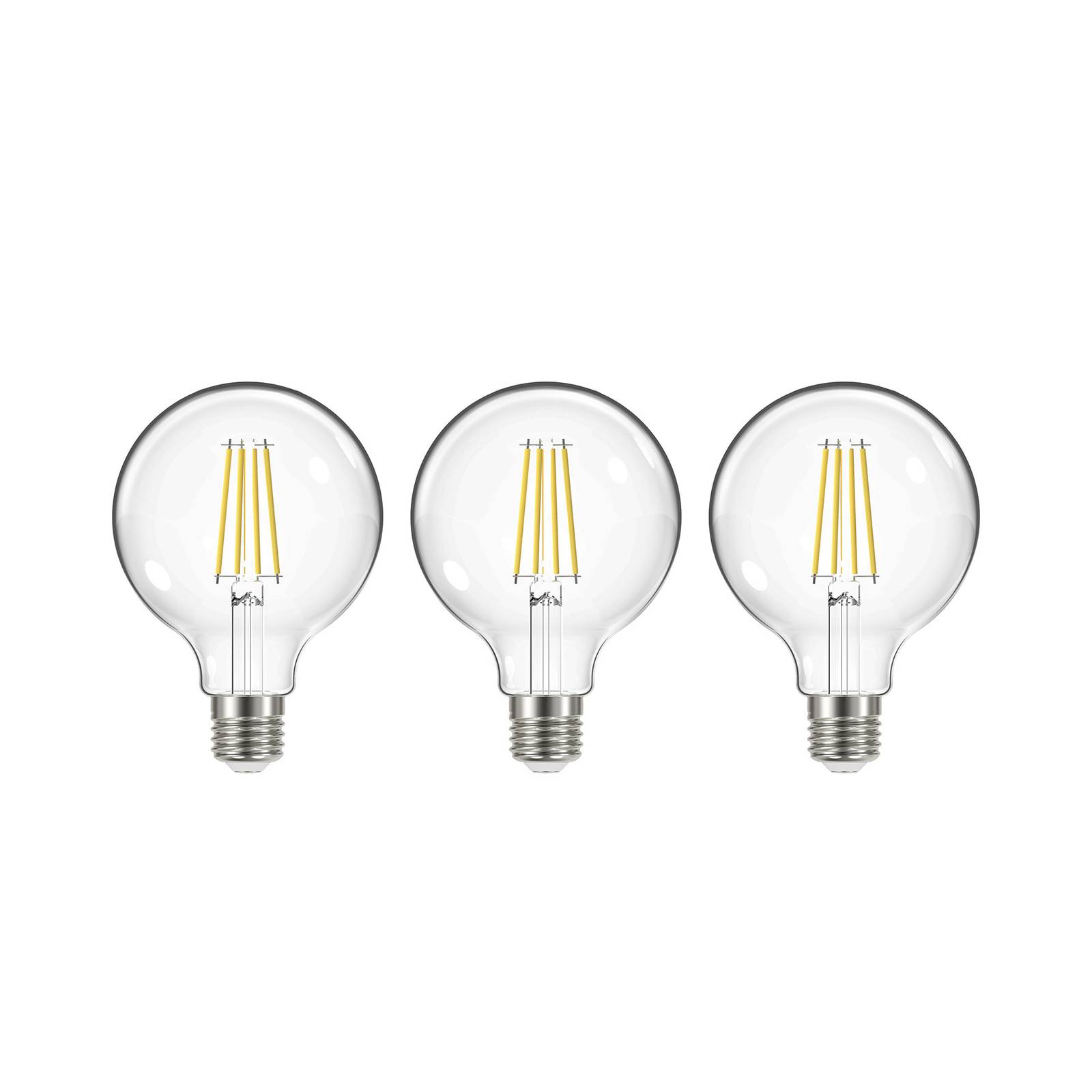 E-shop LED žiarovka, E27, G95, 3,8W, 2700K, 806lm, 3 kusy
