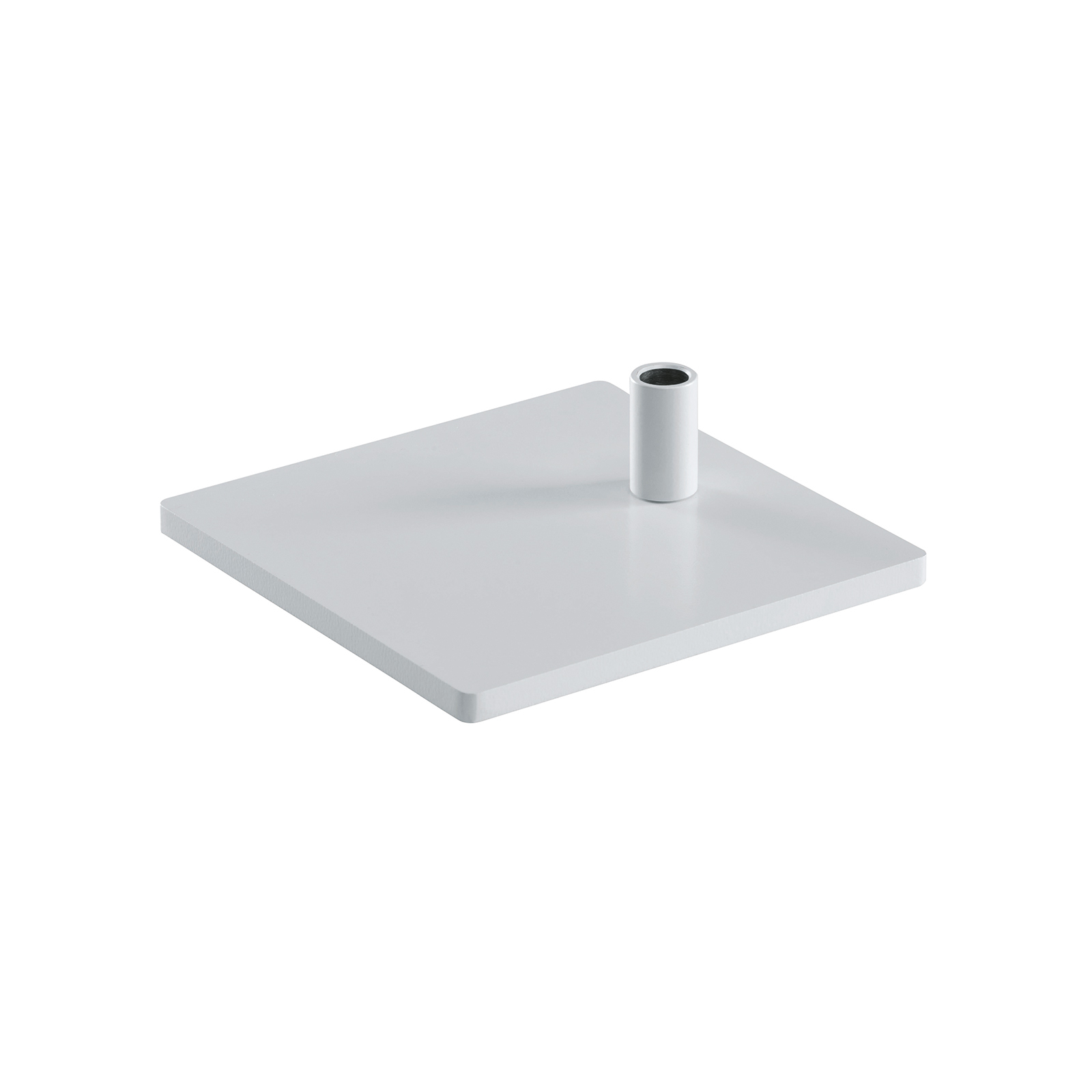 WALDMANN Angular base - PARA.MI FTL table lamp, white, steel, L: 18 cm, W: 18 cm, H: 1 cm