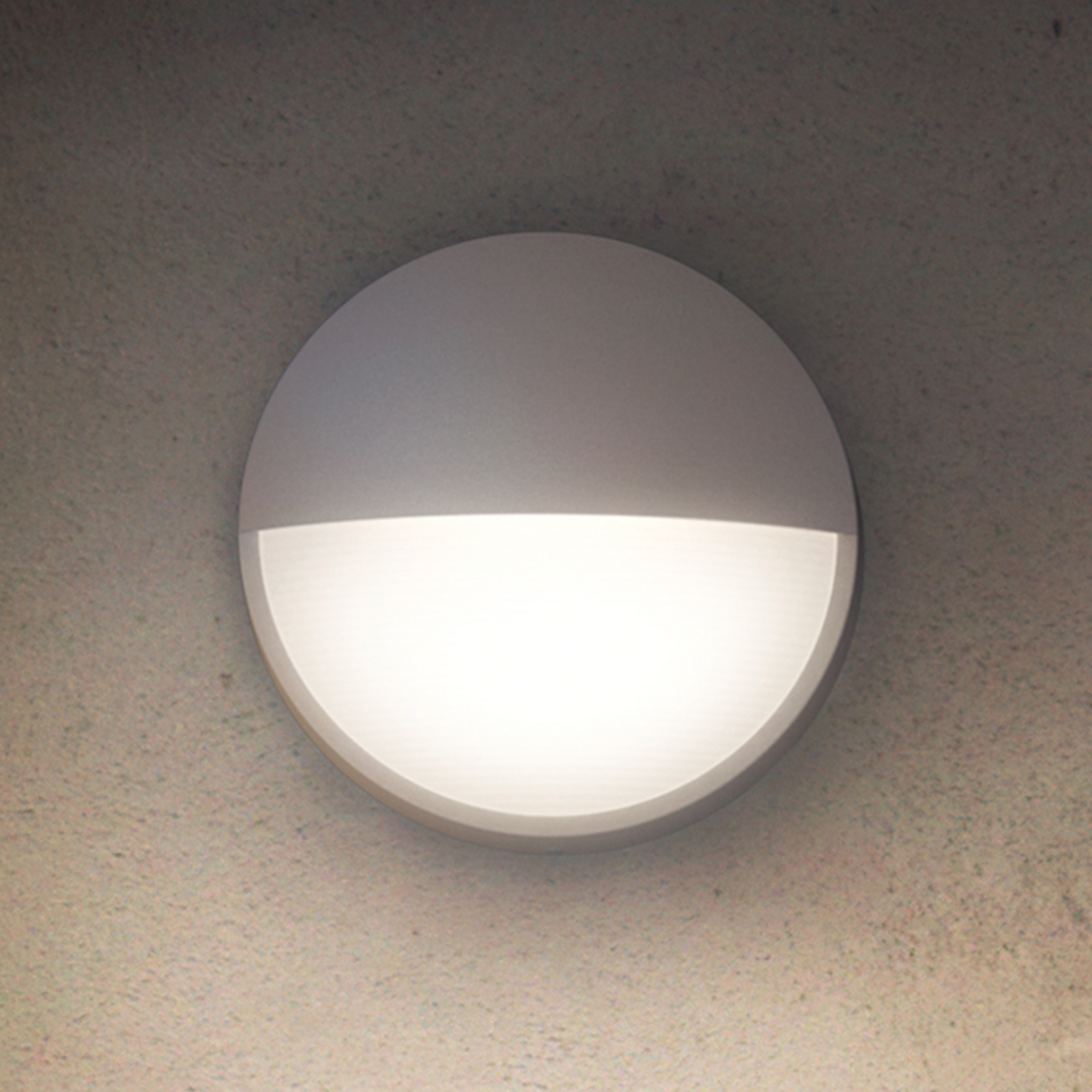 PHILIPS Round outdoor wall light Capricon with LED, aluminium, plastic, 6 W, energy efficiency: A+