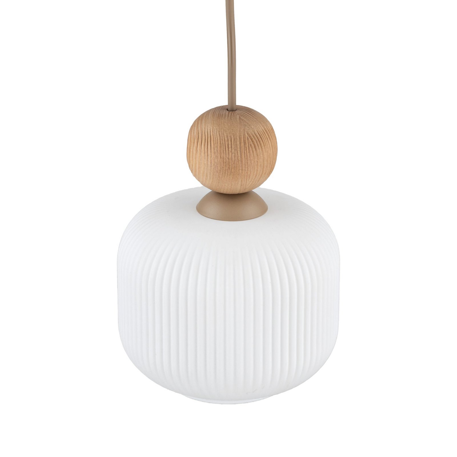 Suspension Ballo, à 1 lampe, blanc, verre, Ø 15 cm, E14