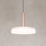 LED hanglamp Celeste, wit/bruin, Ø 22 cm, glas, dimbaar