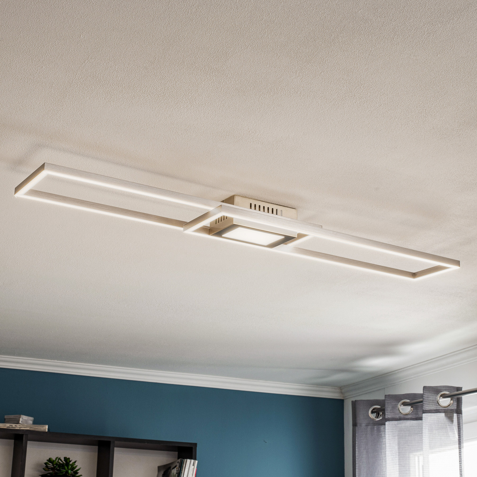 Lindby Jabari LED-loftlampe, nikkel