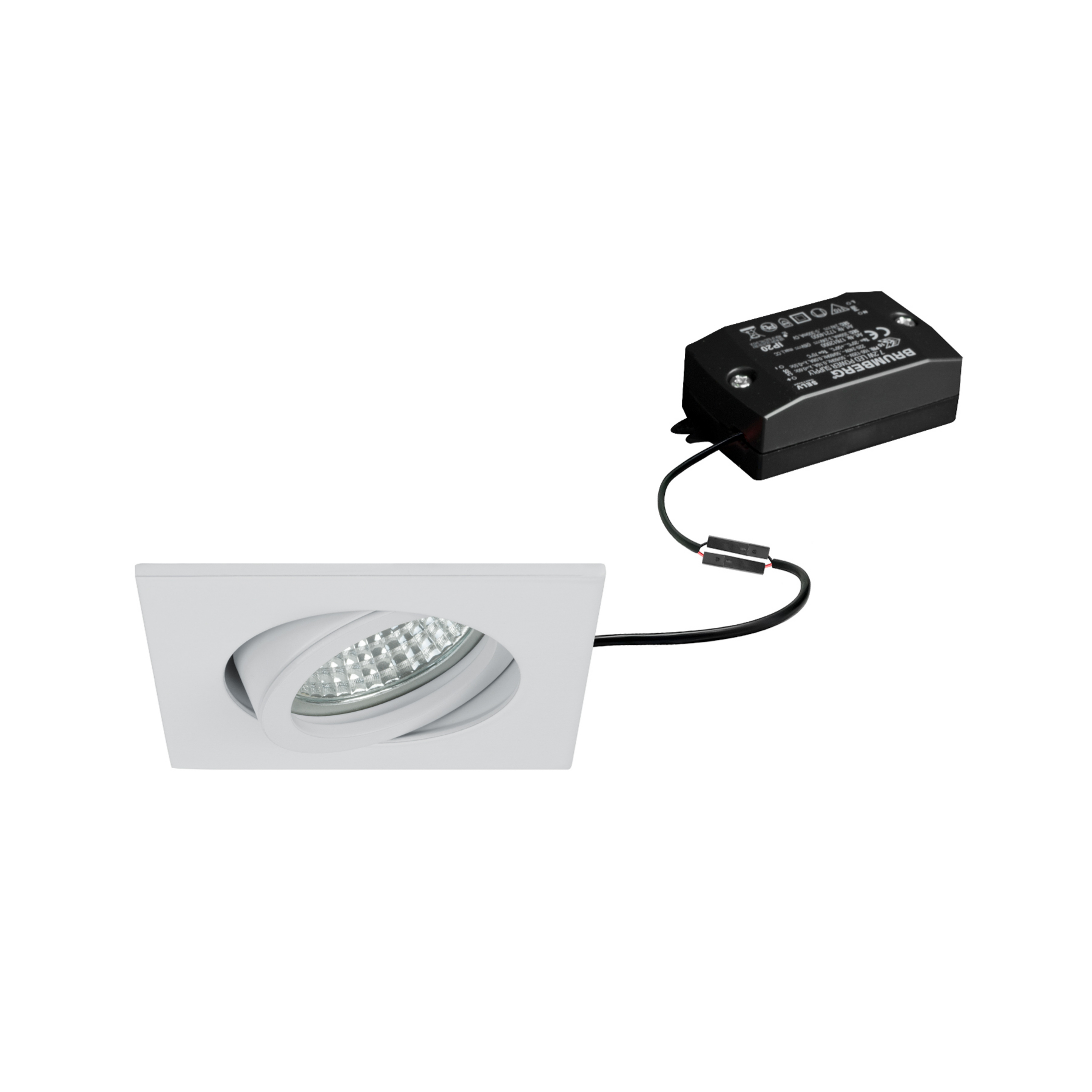 BRUMBERG Foco empotrable LED Tirrel-S, encendido/apagado, blanco texturado