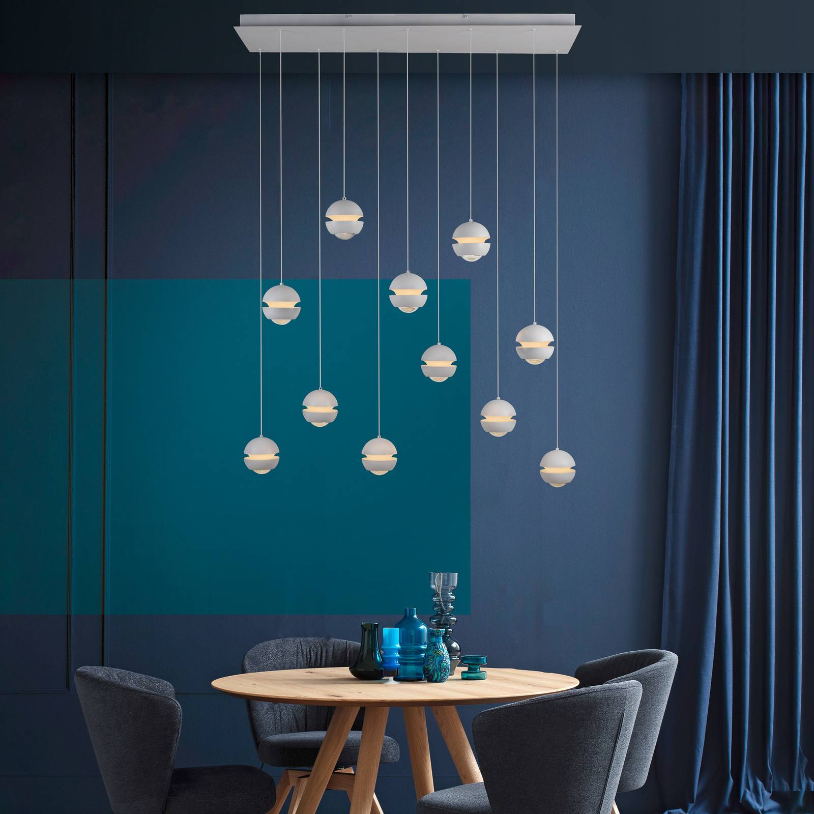 SCHÖNER WOHNEN LED-Hängelampe Lini weiß 11-fl. lang, 3.000 K günstig online kaufen