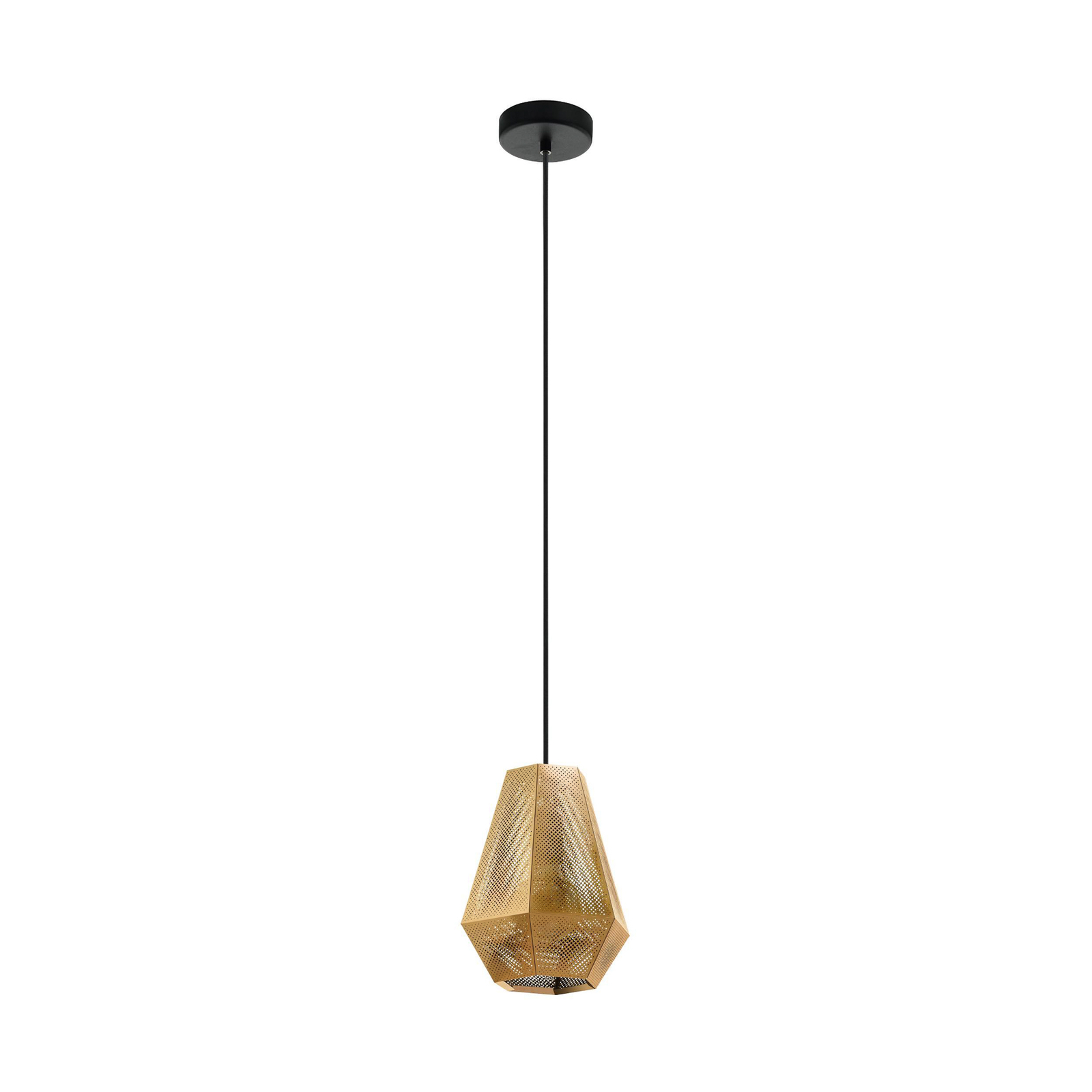 Chiavica pendant light, brass, 1-bulb, Ø20.5cm