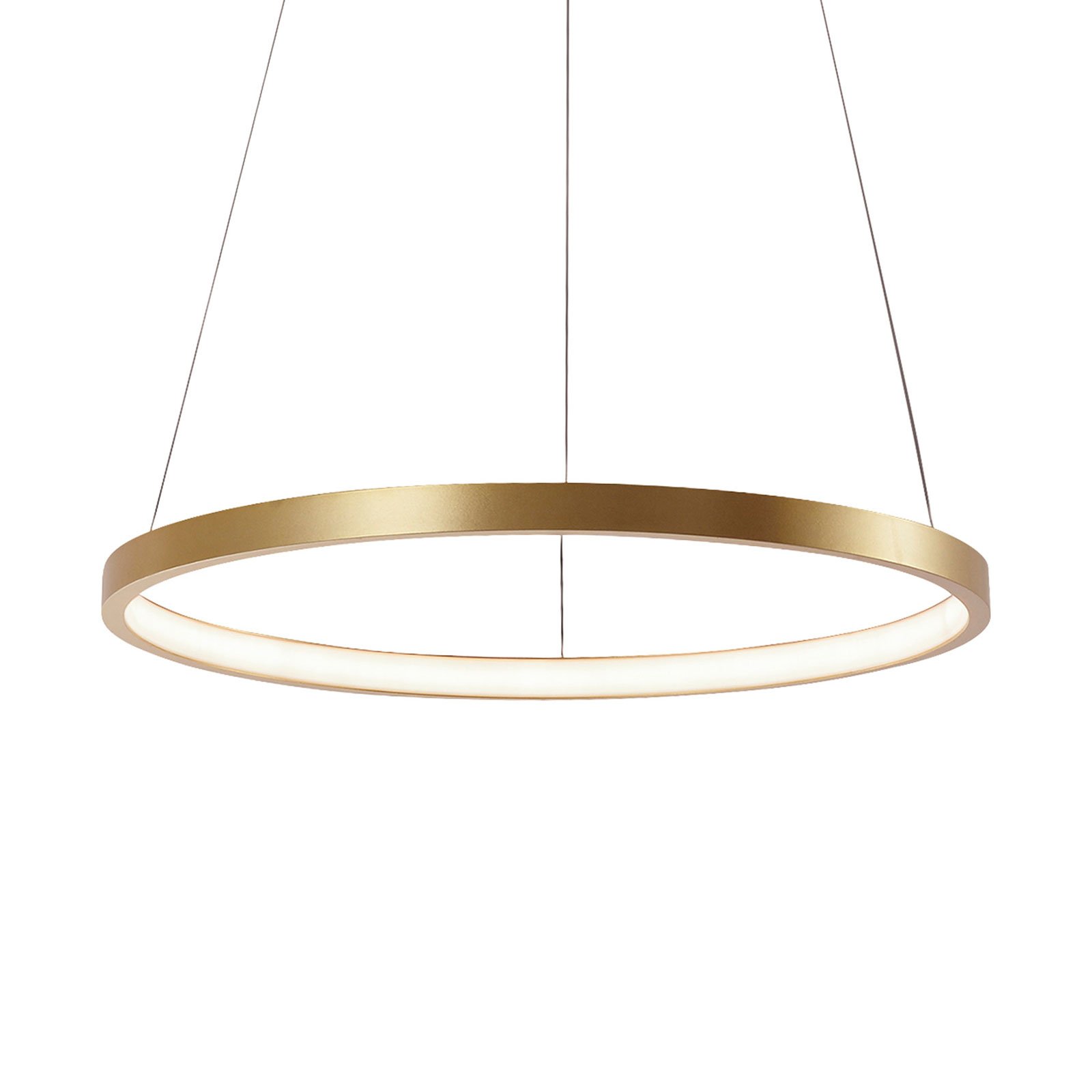 Circle LED pendant light, gold, Ø 39 cm