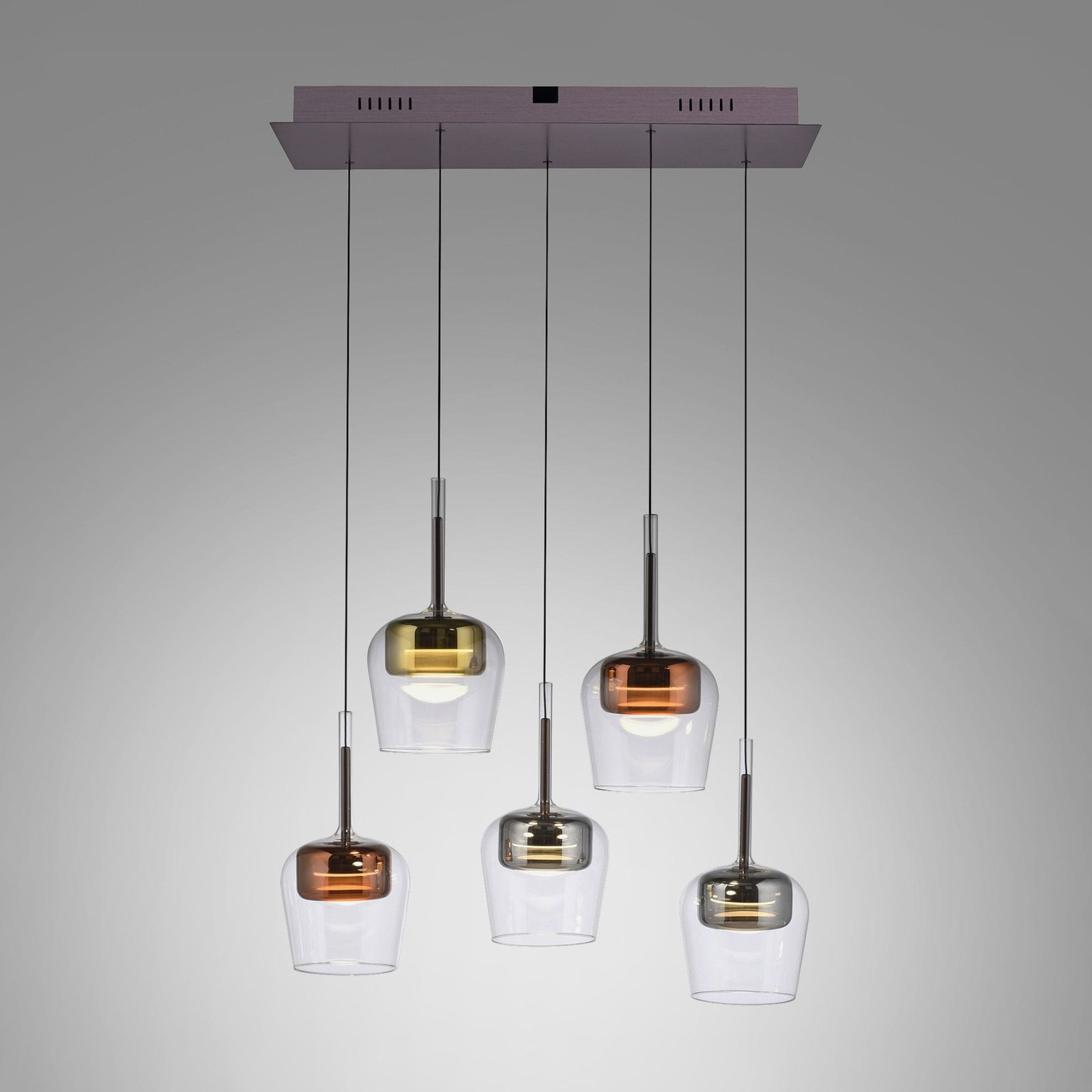 Paul Neuhaus Smart LED hanging light Q-Kon multicoloured 5-bulb