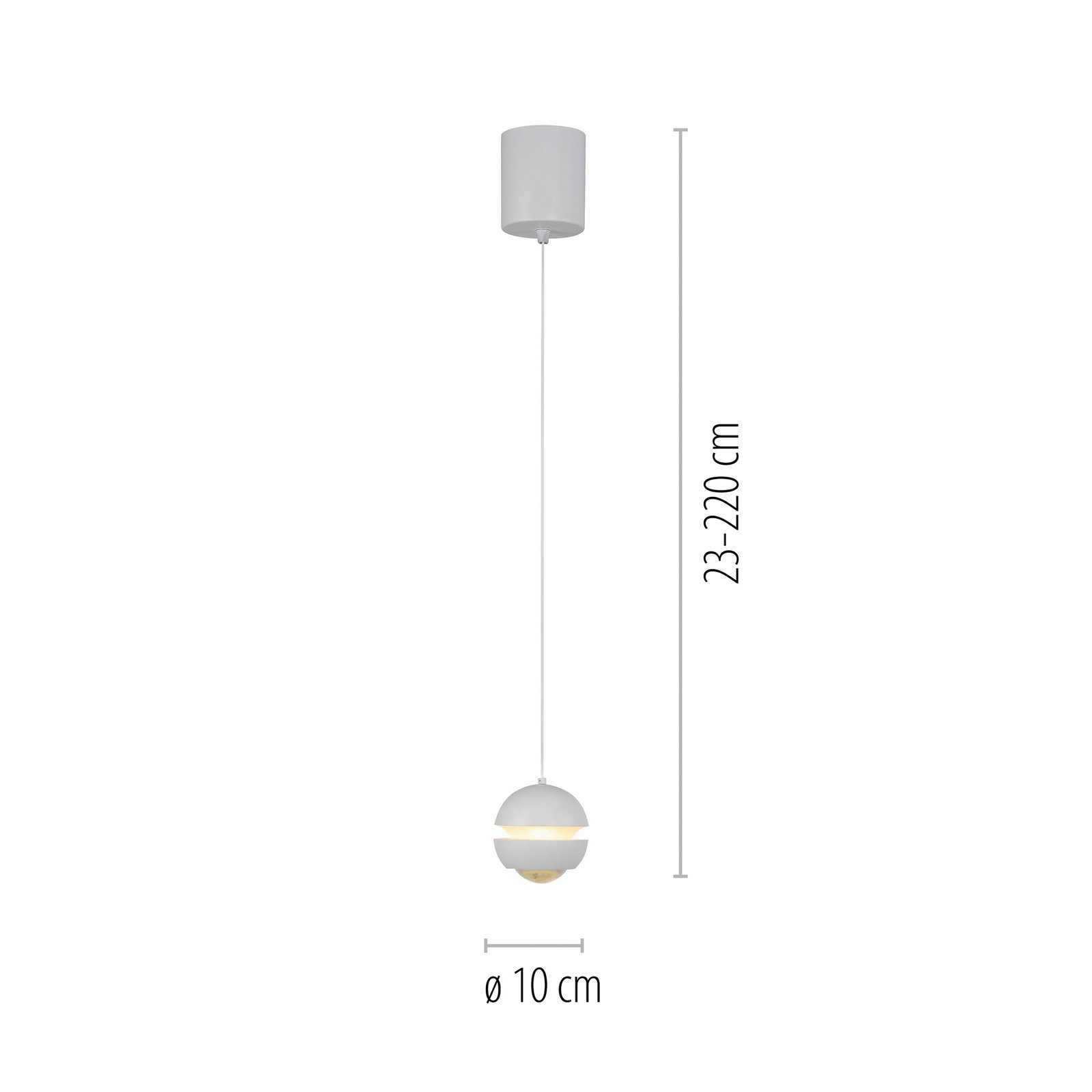 SCHÖNER WOHNEN LED pendant light Lini, white, 1-bulb, 3,000 K SCHÖNER WOHNEN LED pendant light Lini, white, 1-bulb, 3,000 K