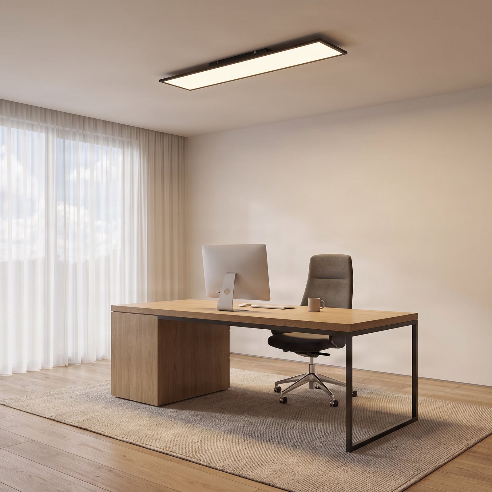 Lindby LED paneel Lamin, zwart, 120cm, CCT, dimbaar, afstandsbediening Lindby LED paneel Lamin, zwart, 120cm, CCT, dimbaar, afstandsbediening