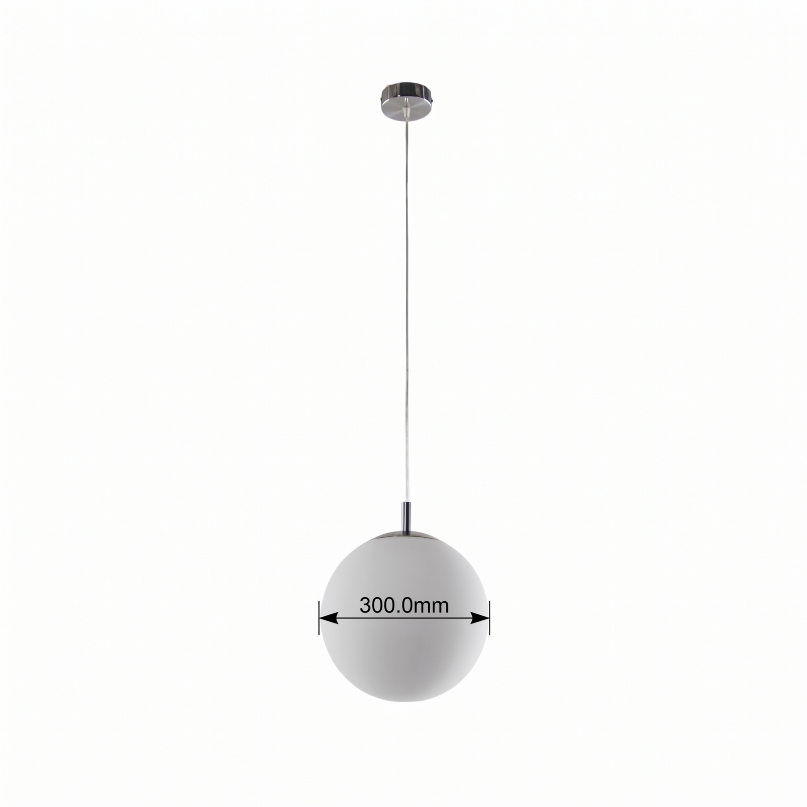 Lampada a sospensione Bernike, bianco/cromo, vetro, Ø 30 cm