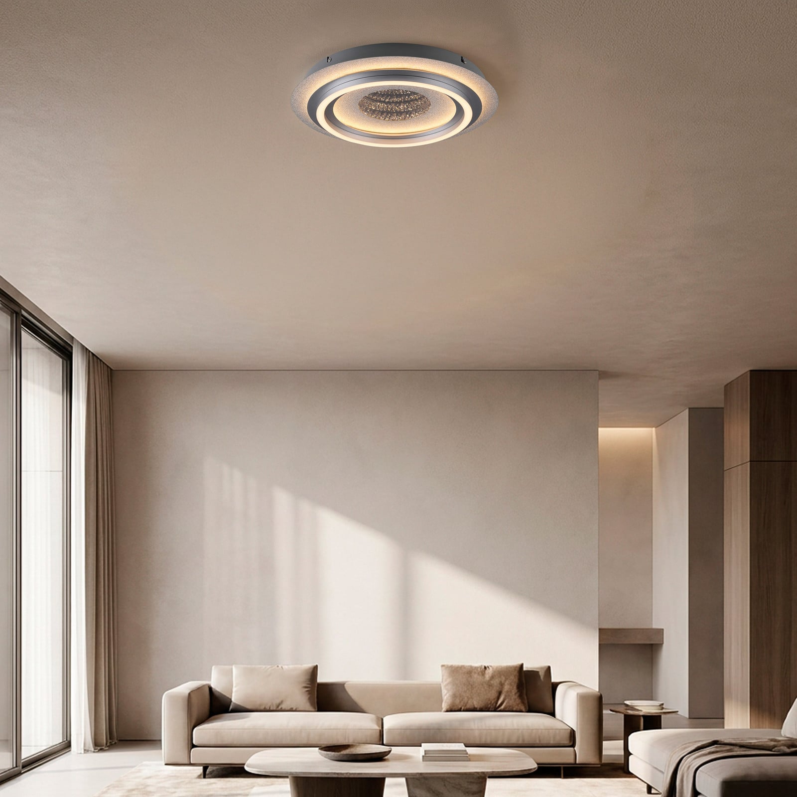 JUST LIGHT. GmbH Cichio LED stropna svjetiljka, srebrne boje, željezo, 3.000 K - Dnevni boravak/blagovaonica - Moderan - srebrni - Metal