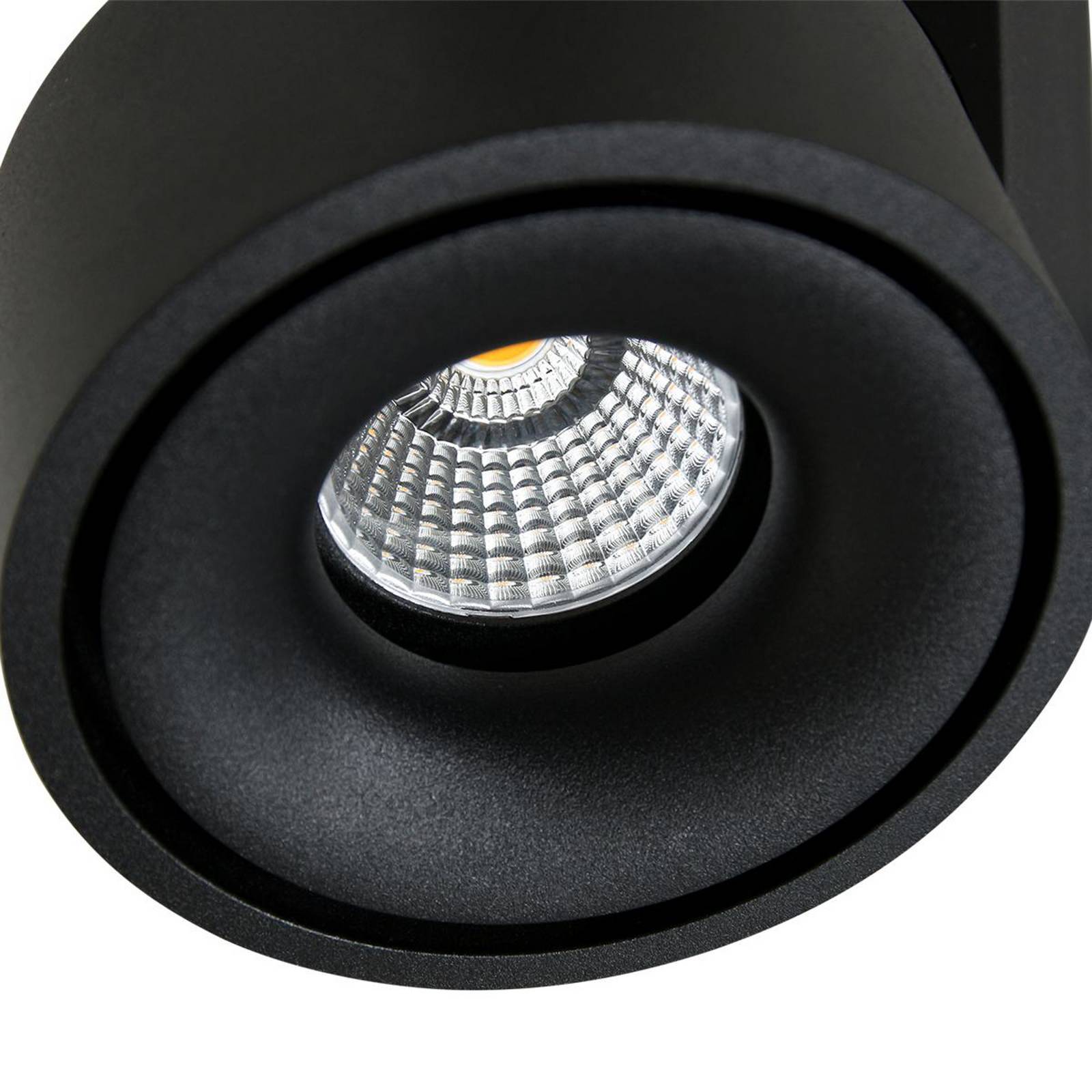 Reflektor sufitowy LED Fez, czarny, 2-punktowy, metalowy, obrotowy